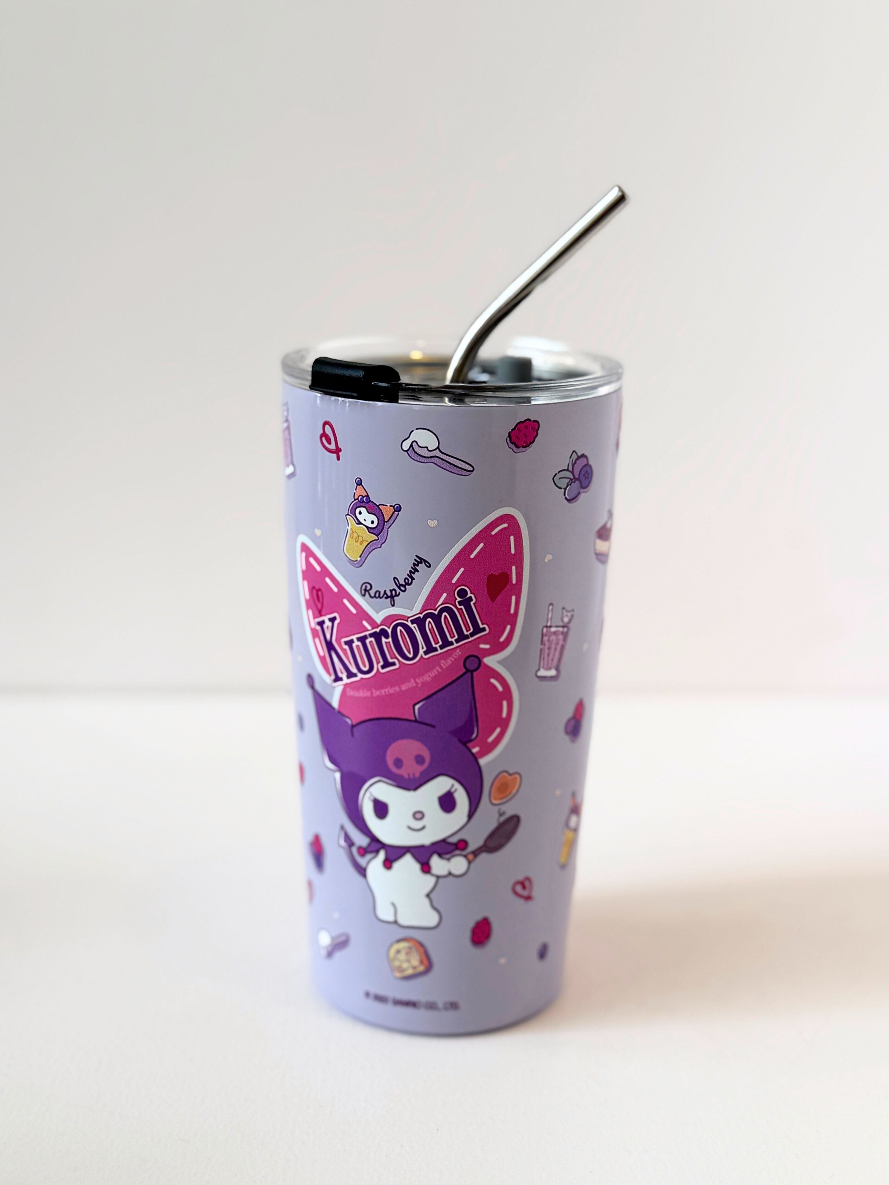 Kawaii Character Tumbler with Straw – Kuromi, My Melody, Hello Kitty (500ml Stainless Steel)