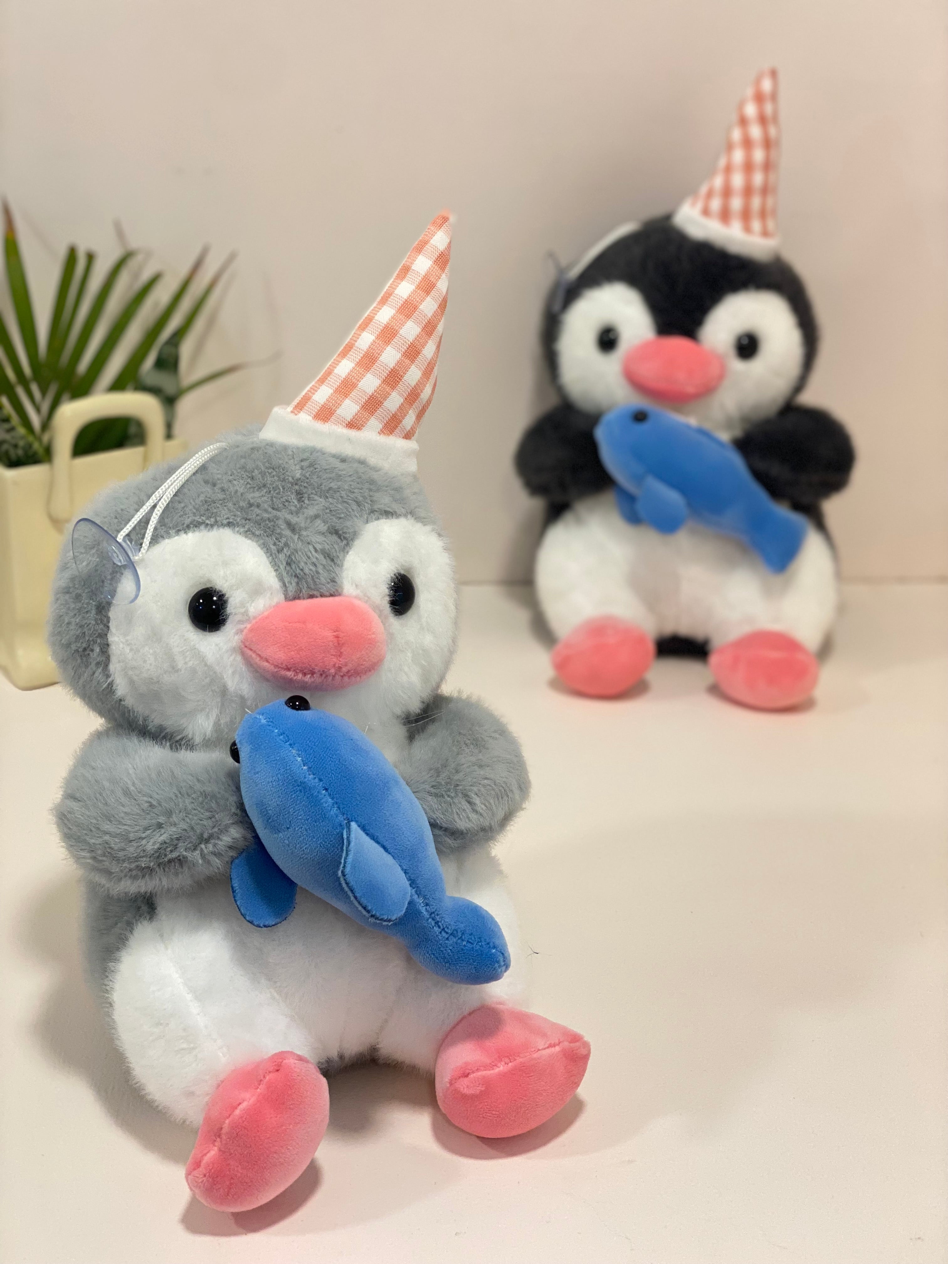 Cute Penguin Plush Toy with Cap & With Fish Soft toy -Stuffed Animal for Kids & Adults