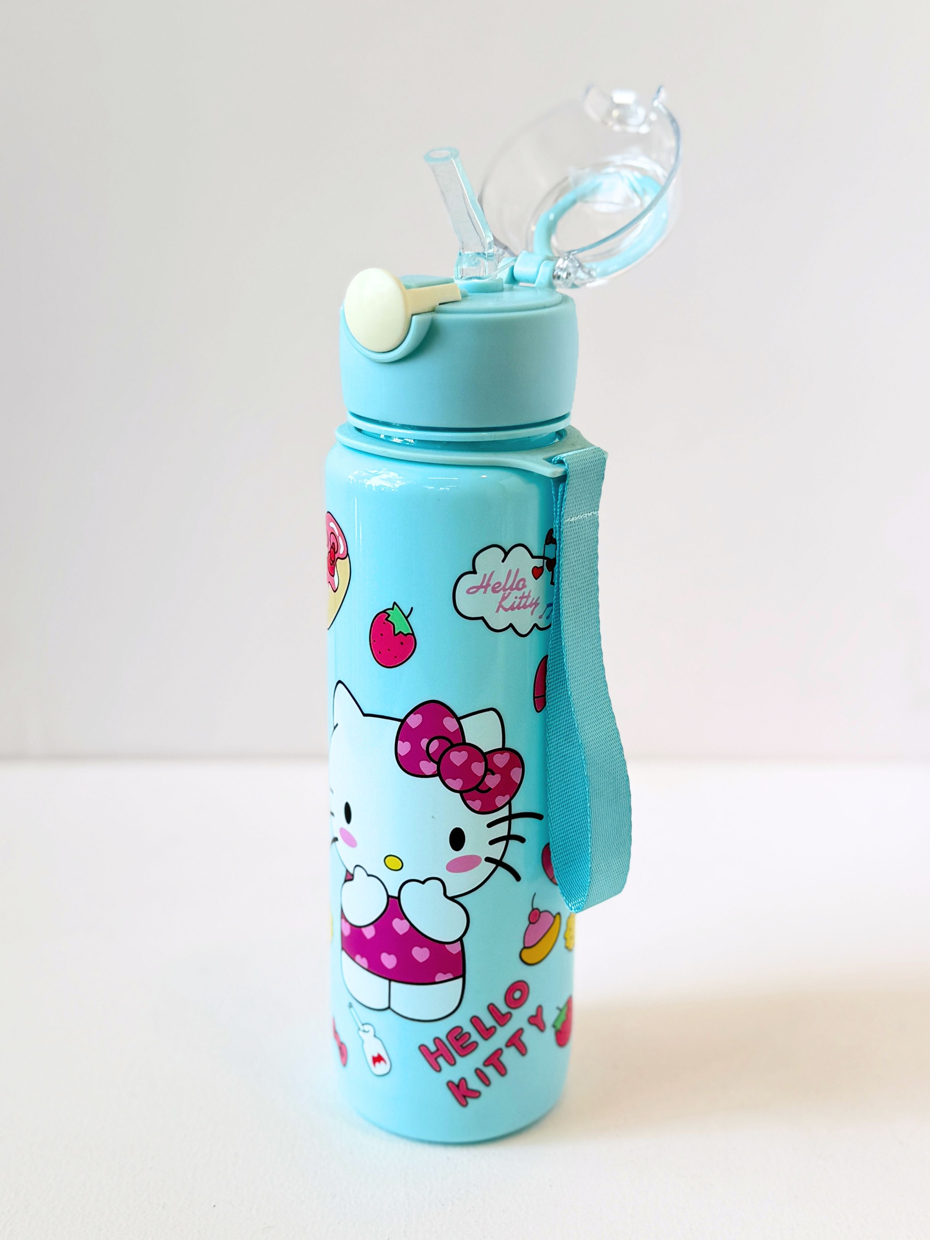 500ml Kids Cartoon Water Bottle – Flip-Top Straw & Carry Strap