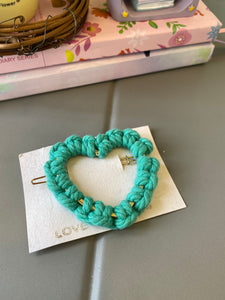 Heart Shape Macrame Hair Clip