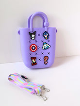Load image into Gallery viewer, Fun &amp; Vibrant Mini Silicone Handbag with Charms &amp; Sling
