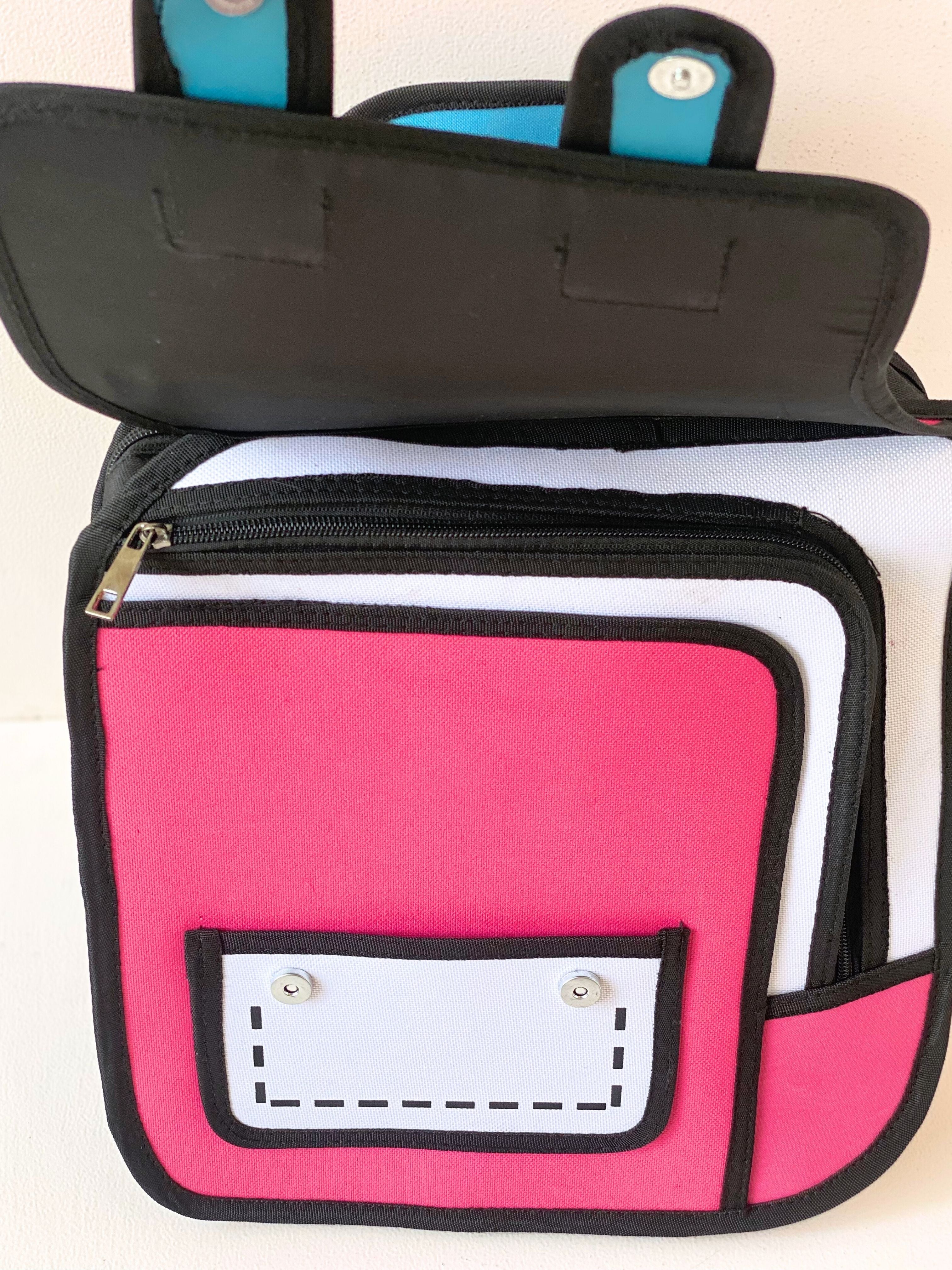 Cartoon Pop Art 2D Backpack – Unique 3D Optical Illusion