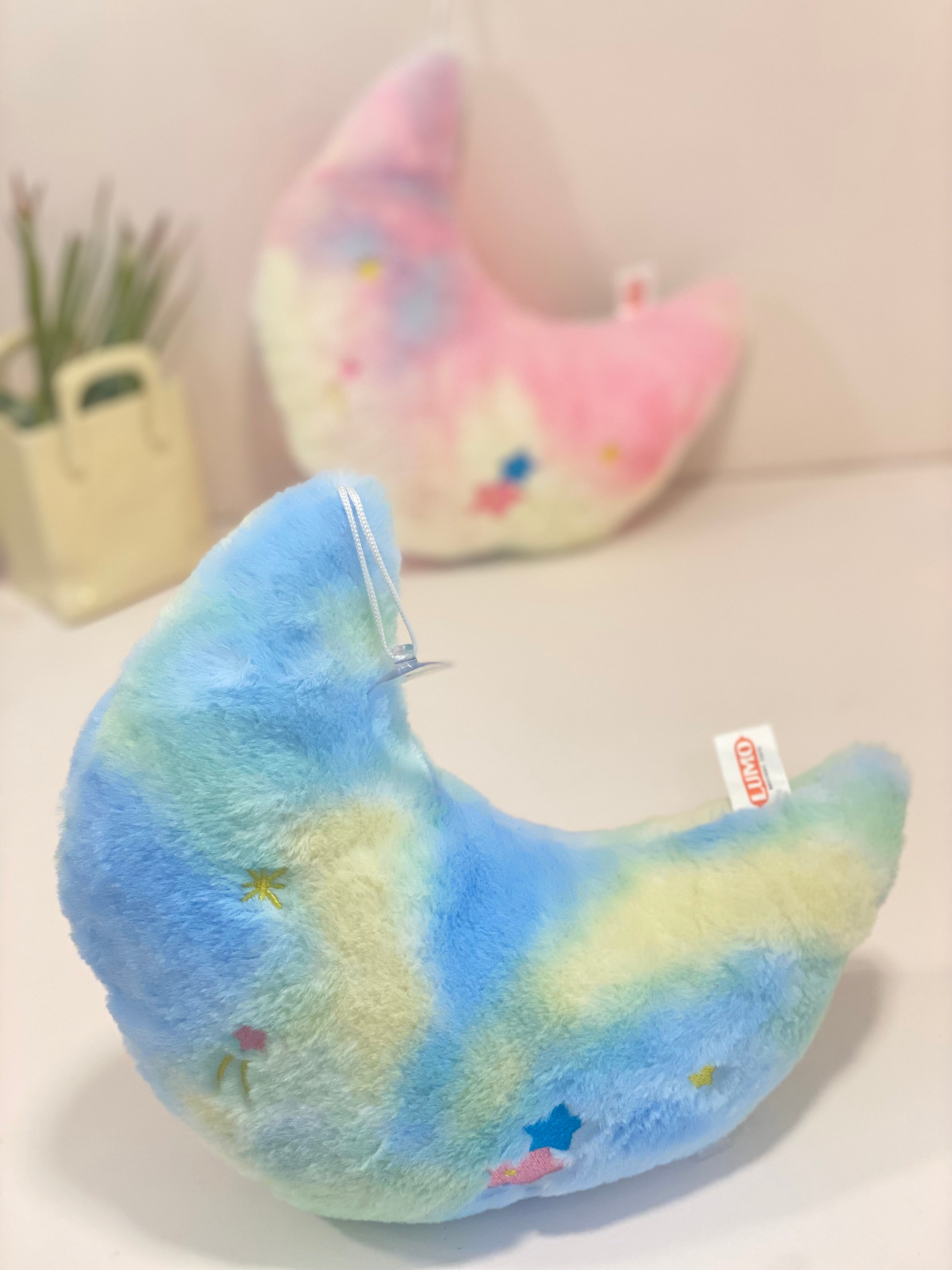 Pastel Moon Plush Toy – Soft Stuffed Cushion for Kids & Nursery Decor