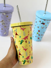 Load image into Gallery viewer, Stainless Steel Kids Tumbler with Straw – Fun Print Designs
