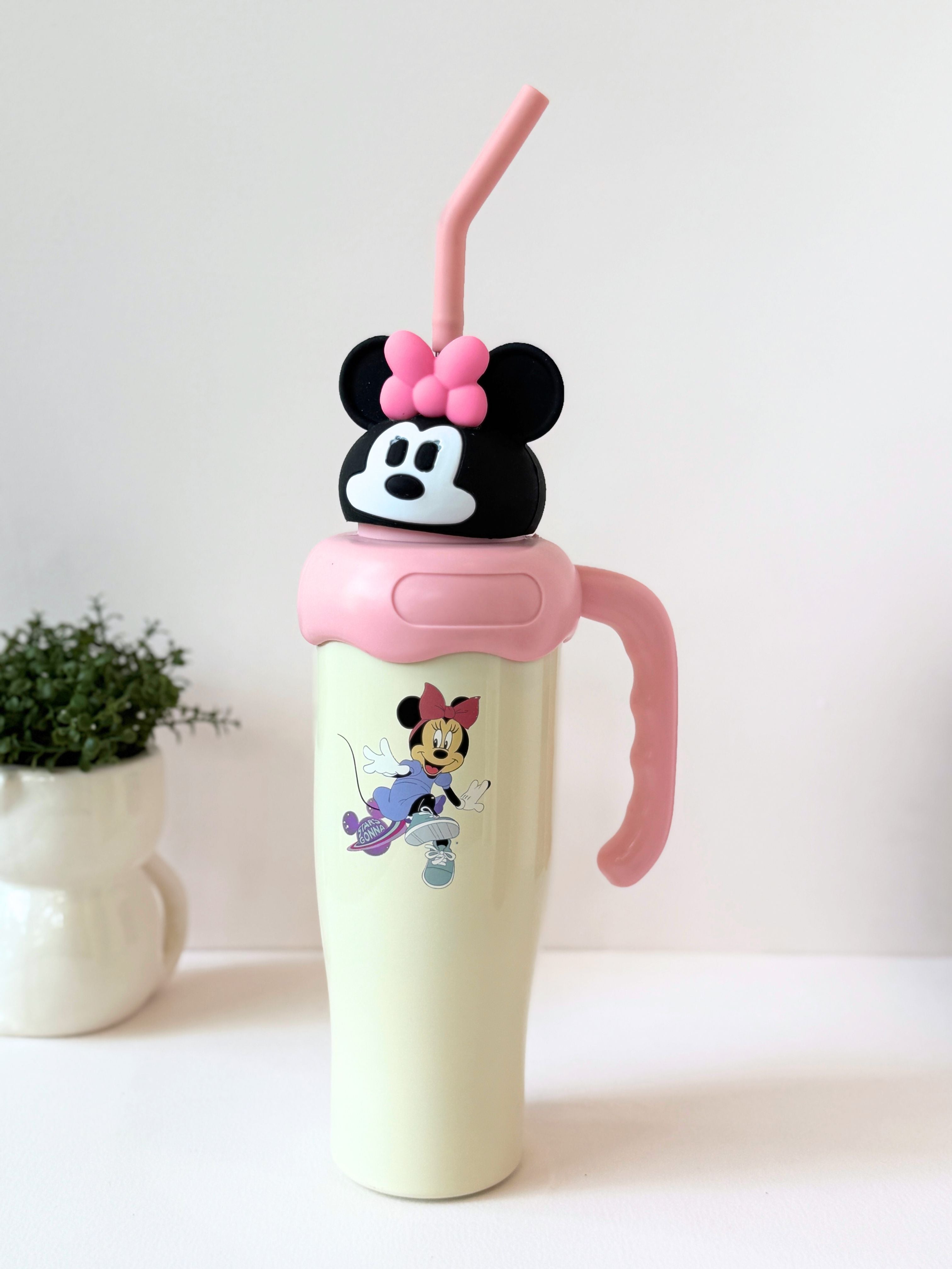 Disney Mickey & Minnie 3D Lid Tumblers – 20 oz Kids Travel Cups with Straw