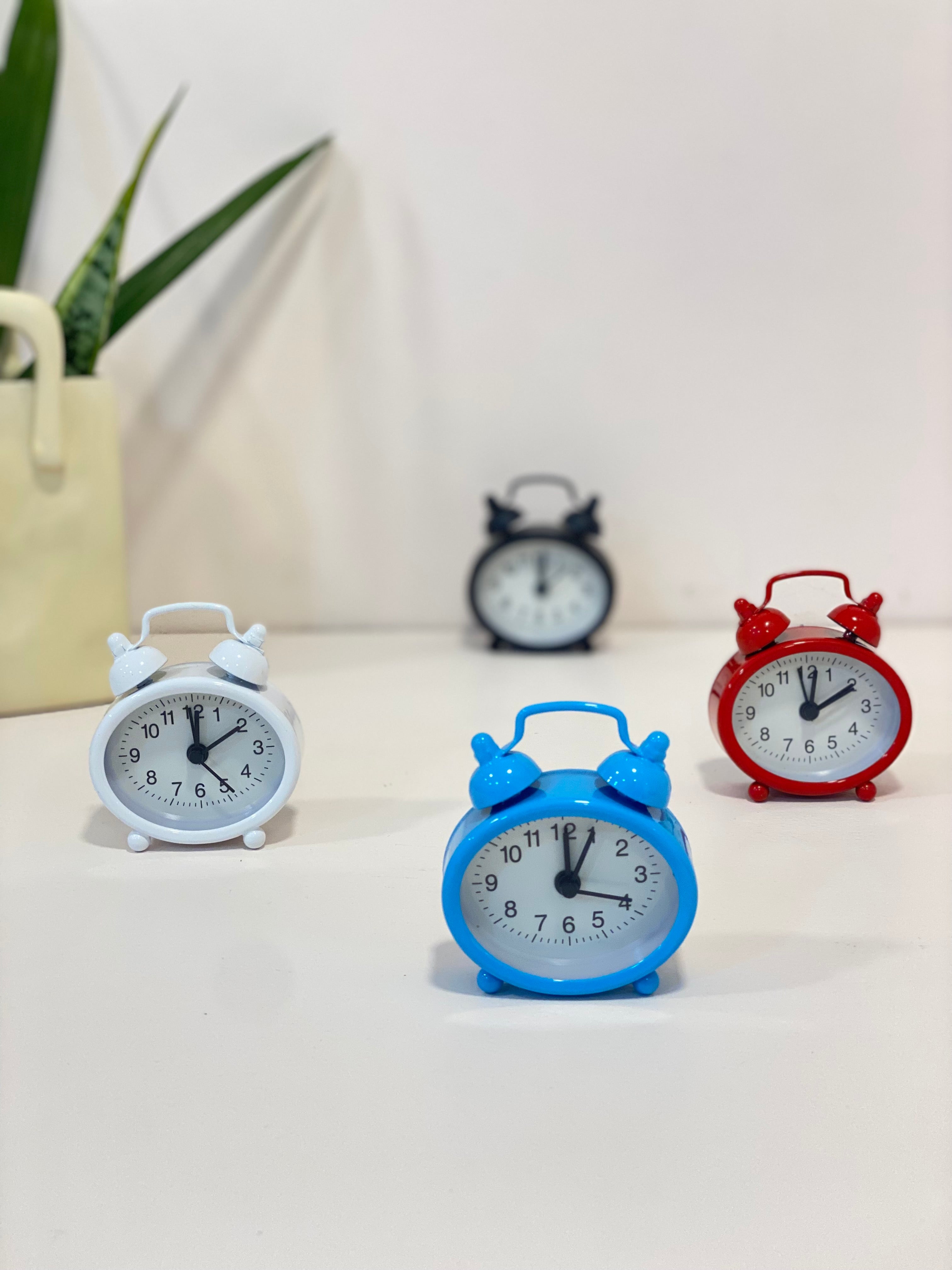 Mini Retro Twin Bell Alarm Clocks – Cute & Colourful Desk Decor