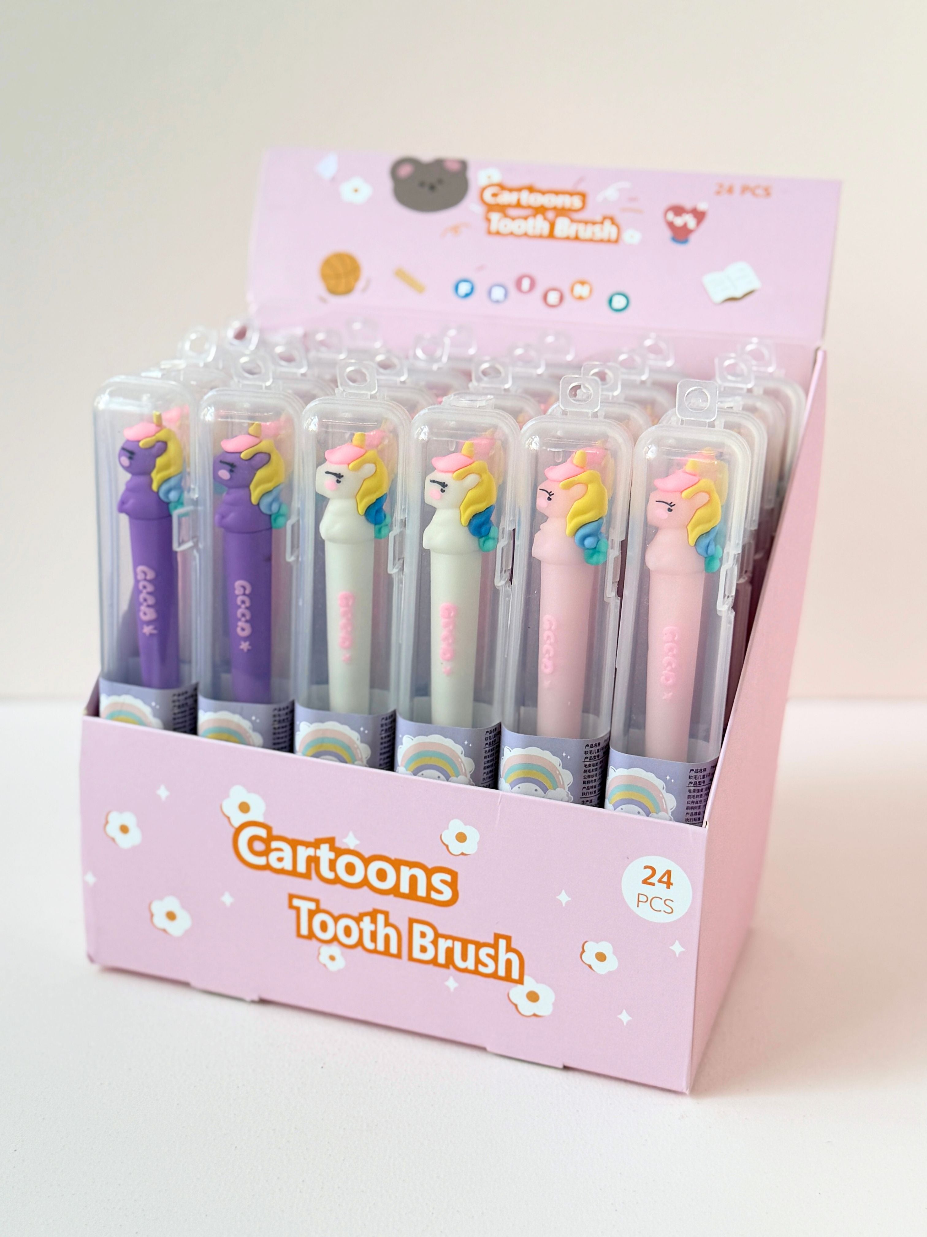 Unicorn Kids Travel Toothbrush – Soft Bristles, Cute Design, with Carrying Case
