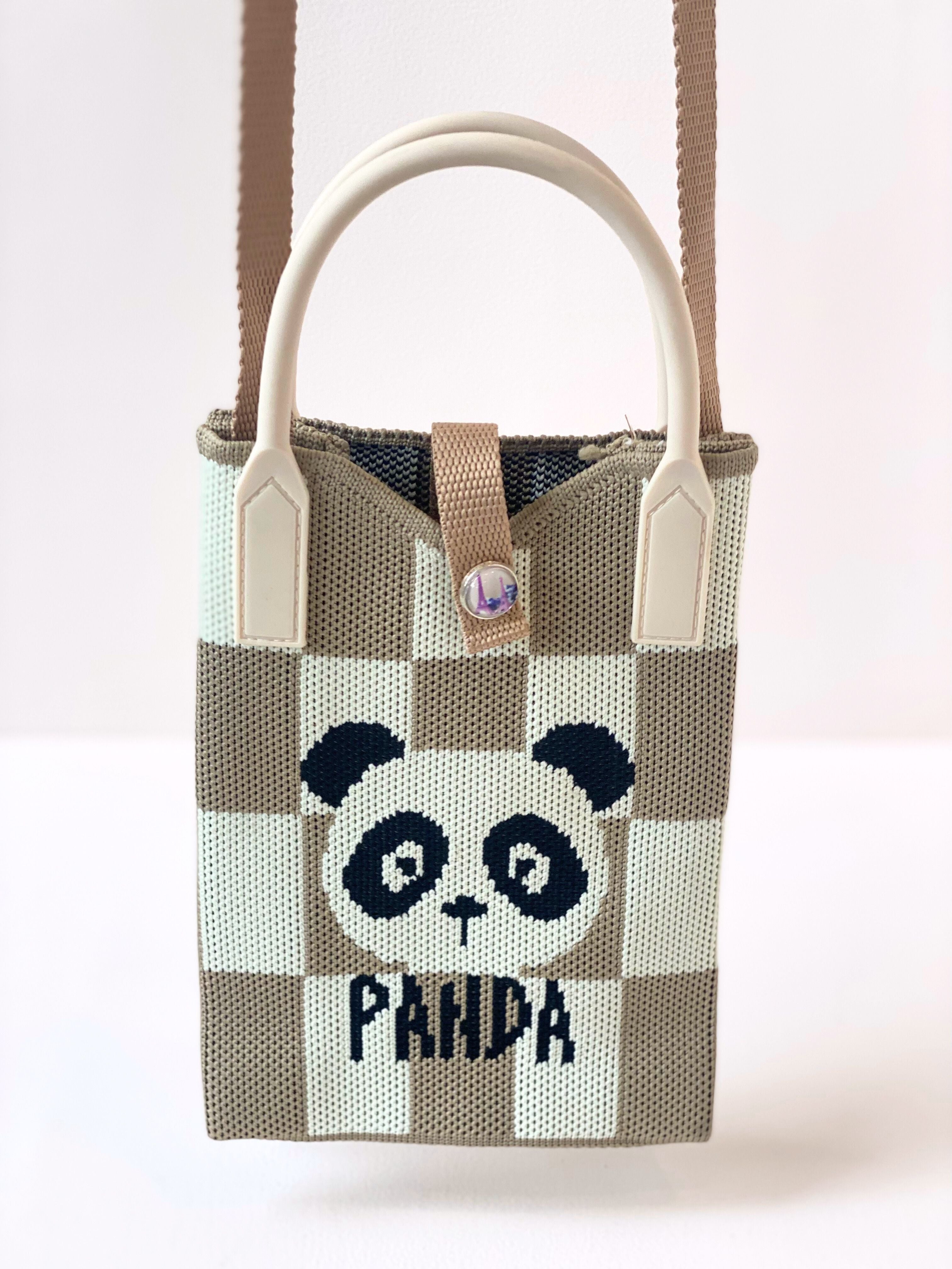 Cute Panda Insulated Bottle Holder Bag with Handle – Reusable & Lightweight
