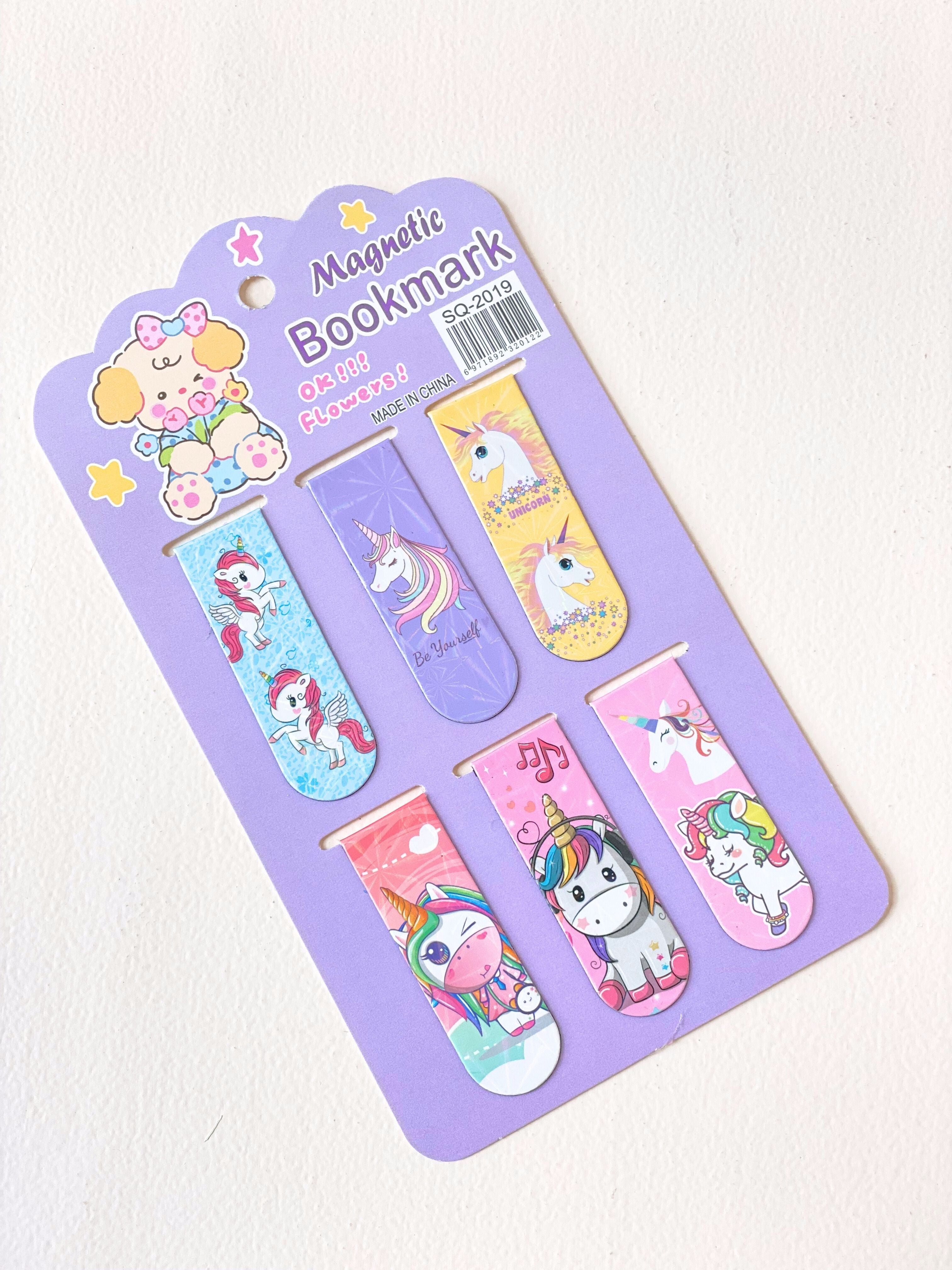 Magnetic Unicorn Bookmarks – Set of 6 | Cute Cartoon Bookmark Clips for Kids & Stationery Lovers