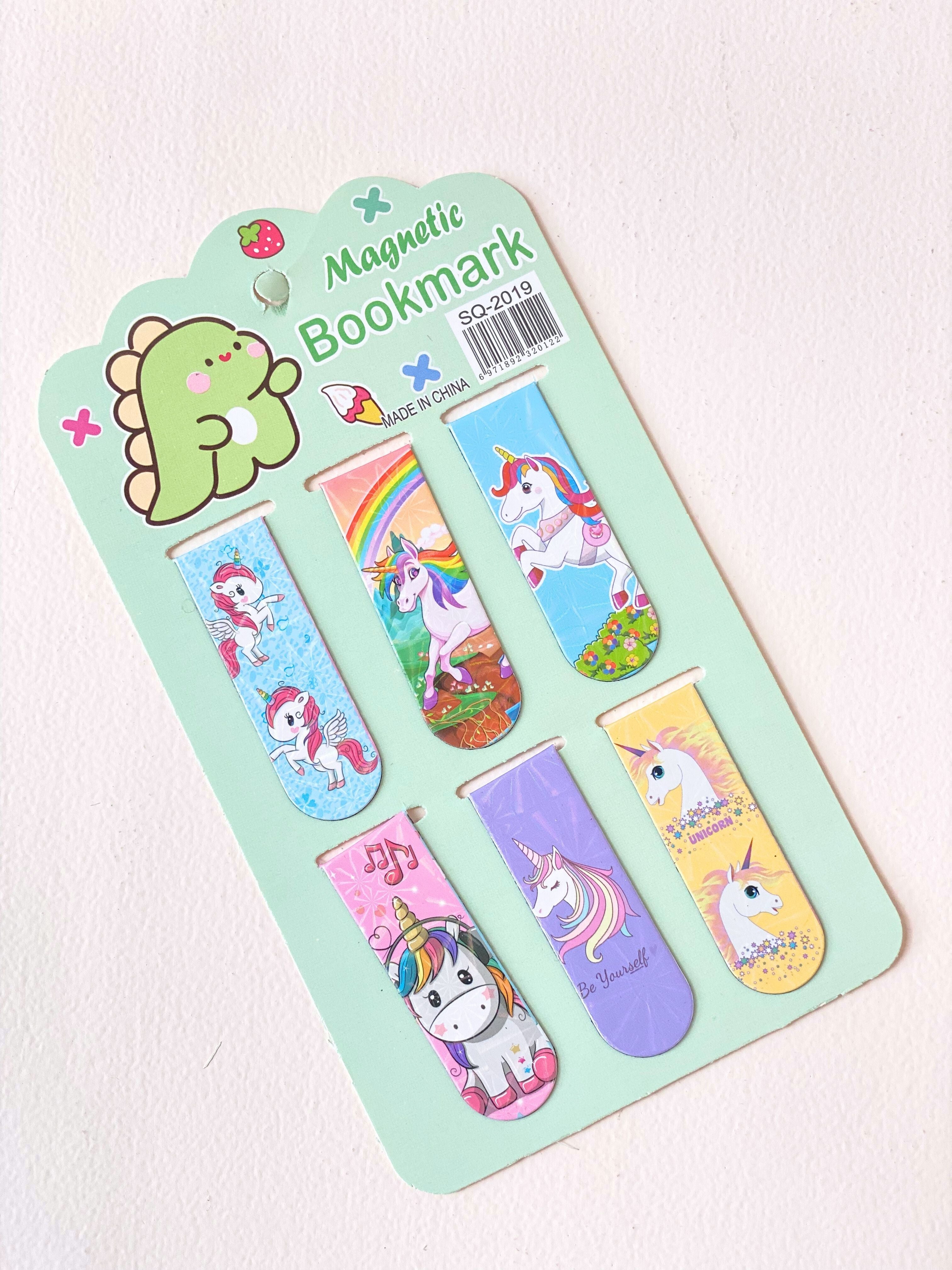 Magnetic Unicorn Bookmarks – Set of 6 | Cute Cartoon Bookmark Clips for Kids & Stationery Lovers