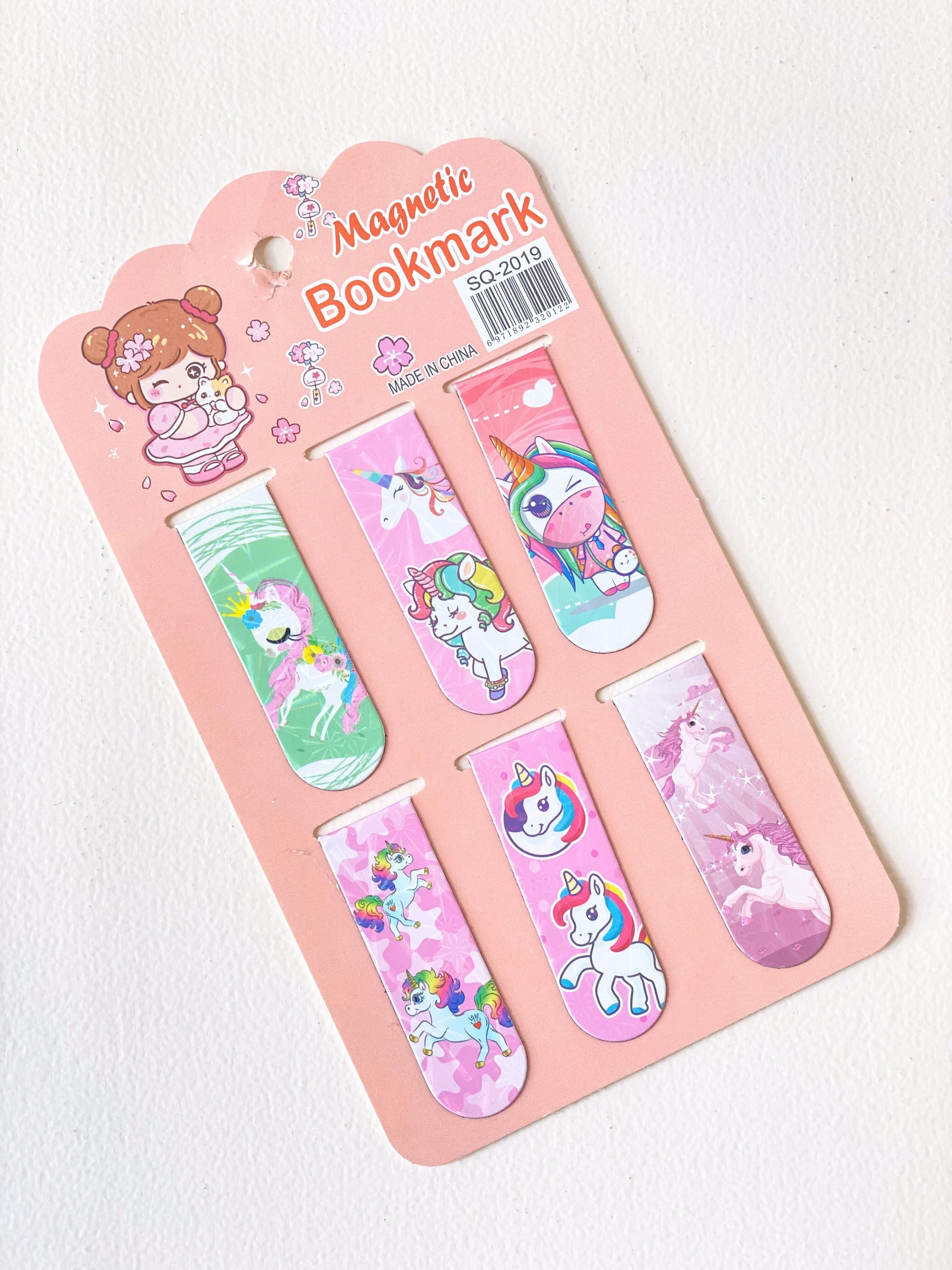 Magnetic Unicorn Bookmarks – Set of 6 | Cute Cartoon Bookmark Clips for Kids & Stationery Lovers