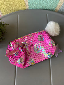 Premium Sequin Vanity Pouch - Signature Pink