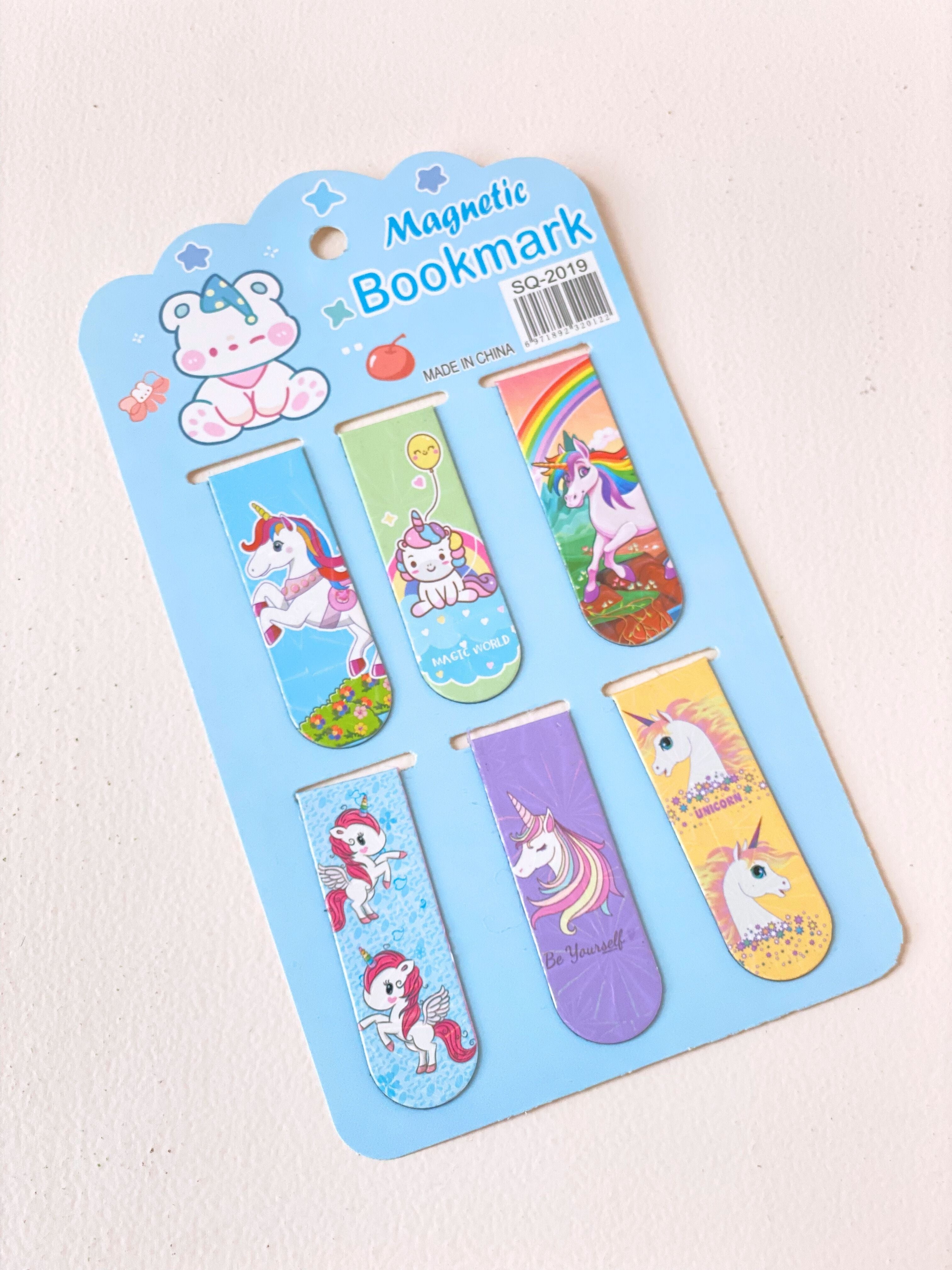 Magnetic Unicorn Bookmarks – Set of 6 | Cute Cartoon Bookmark Clips for Kids & Stationery Lovers