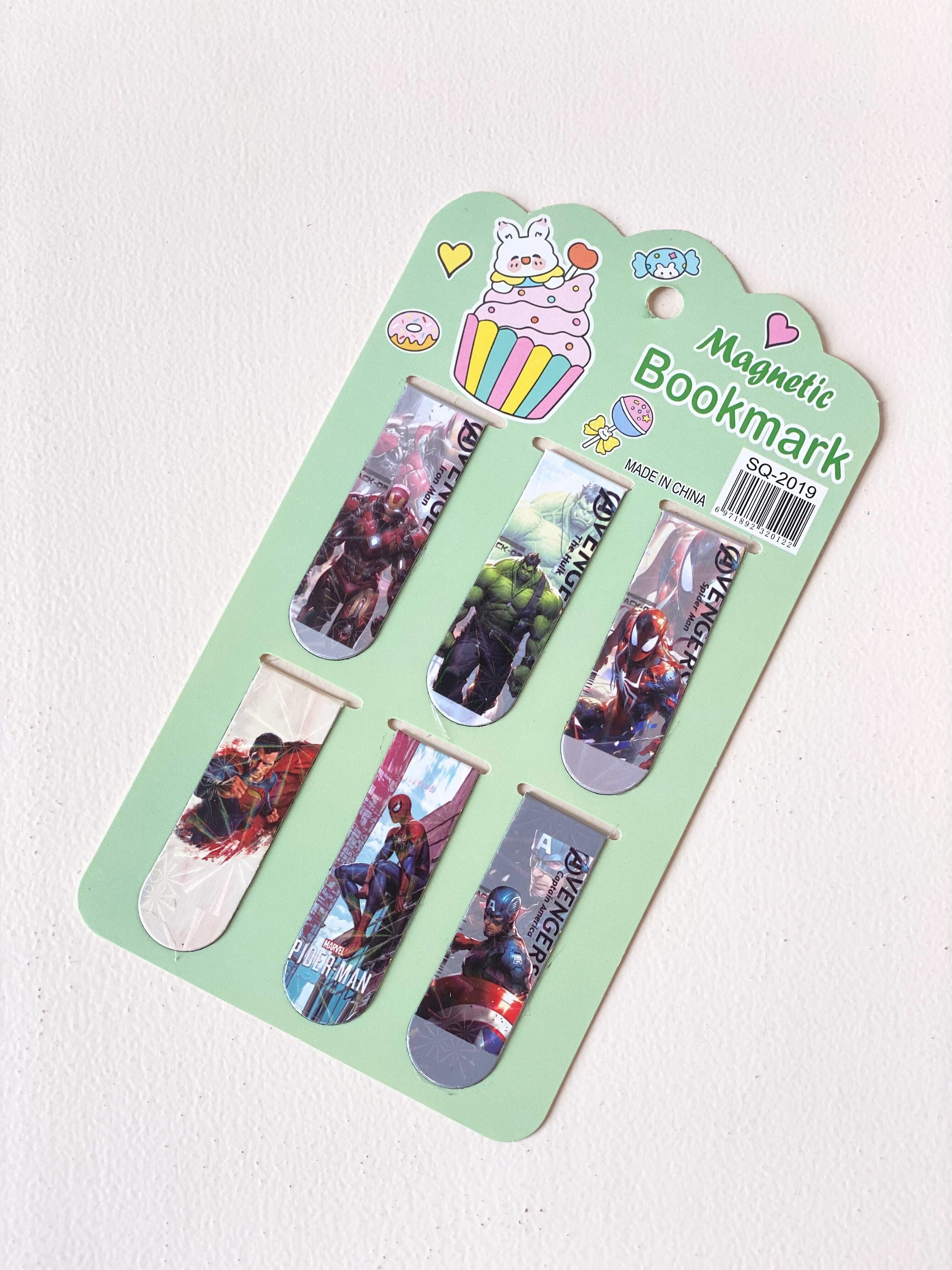 Superhero Magnetic Bookmarks – Set of 6 | Avengers, Spiderman, Batman & More