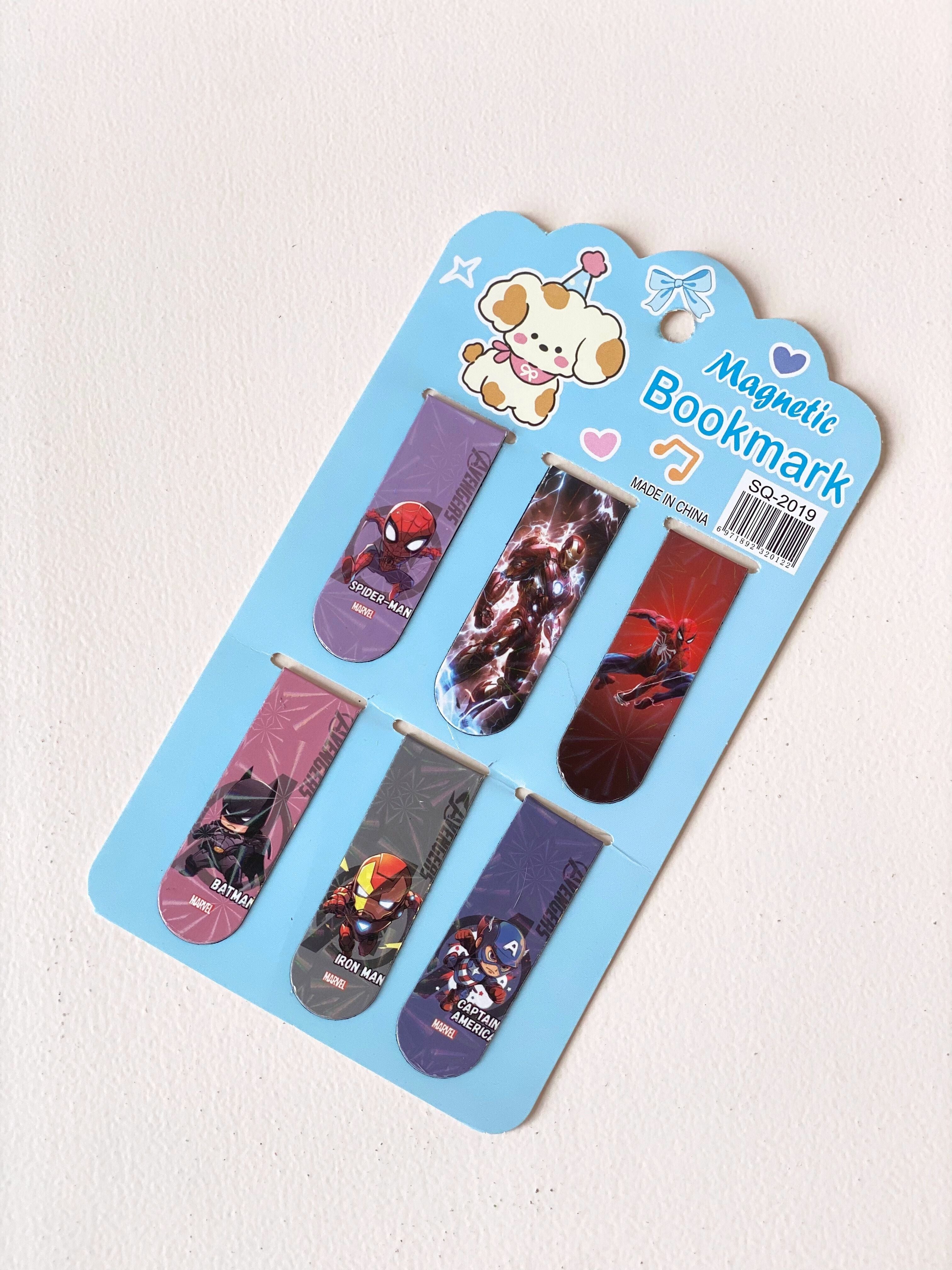 Superhero Magnetic Bookmarks – Set of 6 | Avengers, Spiderman, Batman & More