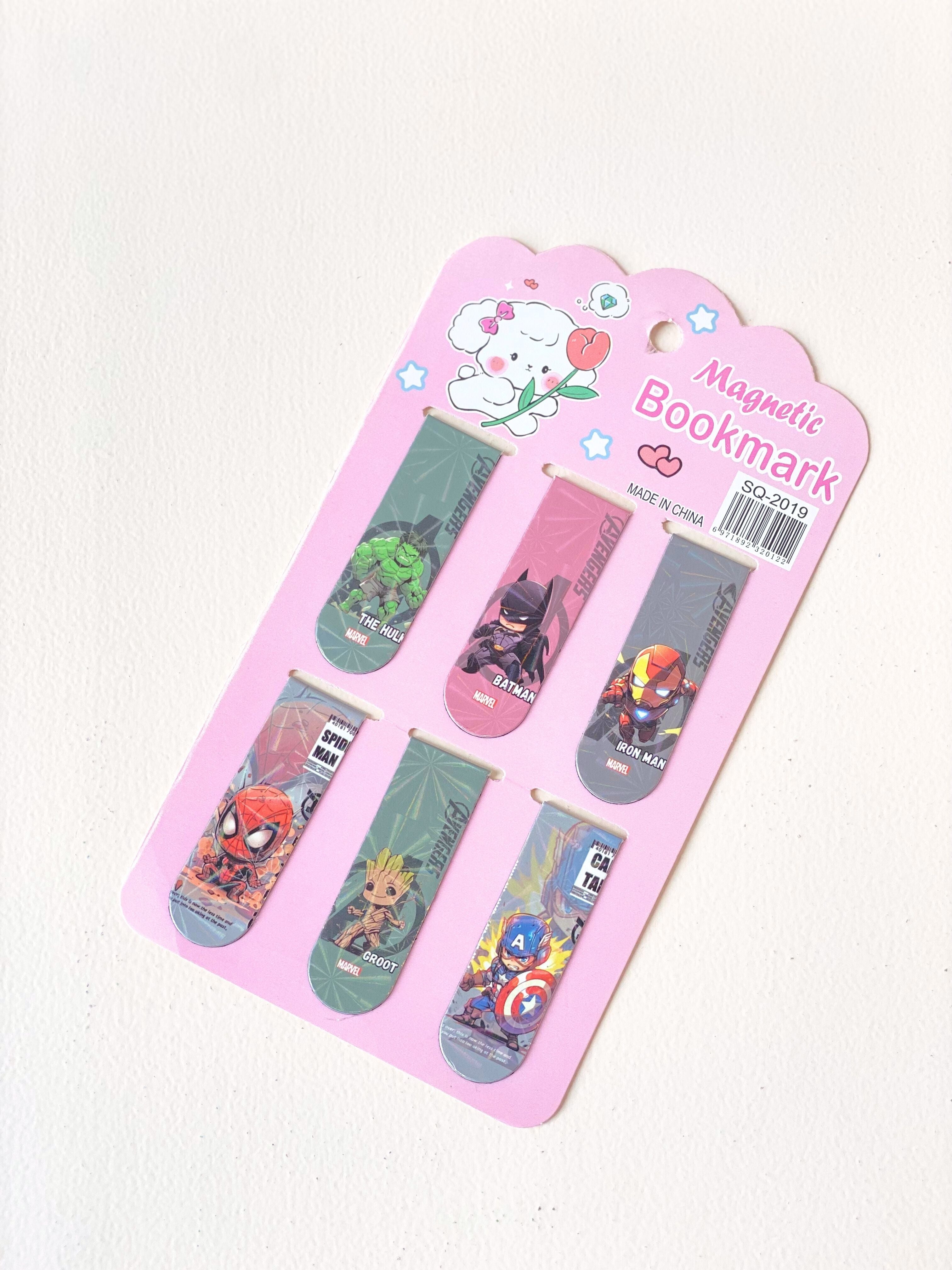 Superhero Magnetic Bookmarks – Set of 6 | Avengers, Spiderman, Batman & More