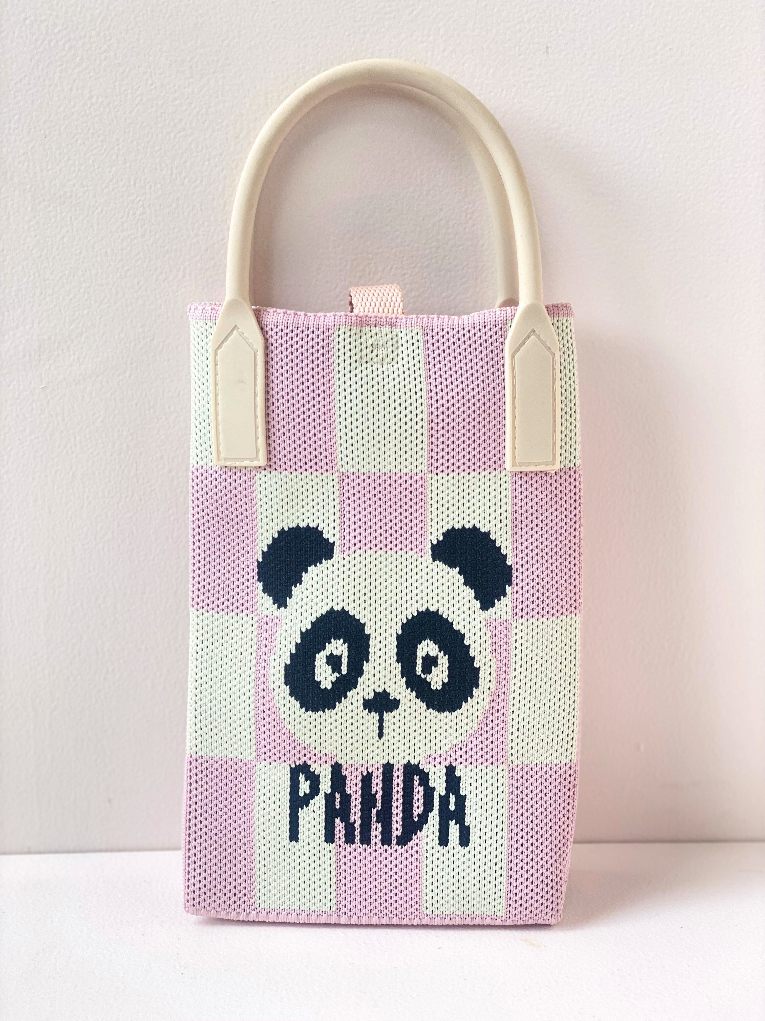 Cute Panda Insulated Bottle Holder Bag with Handle – Reusable & Lightweight