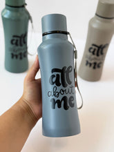 Load image into Gallery viewer, “All About Me” Stainless Steel Water Bottle – 500ml (Matte Finish | Leak-Proof | Carry Strap)
