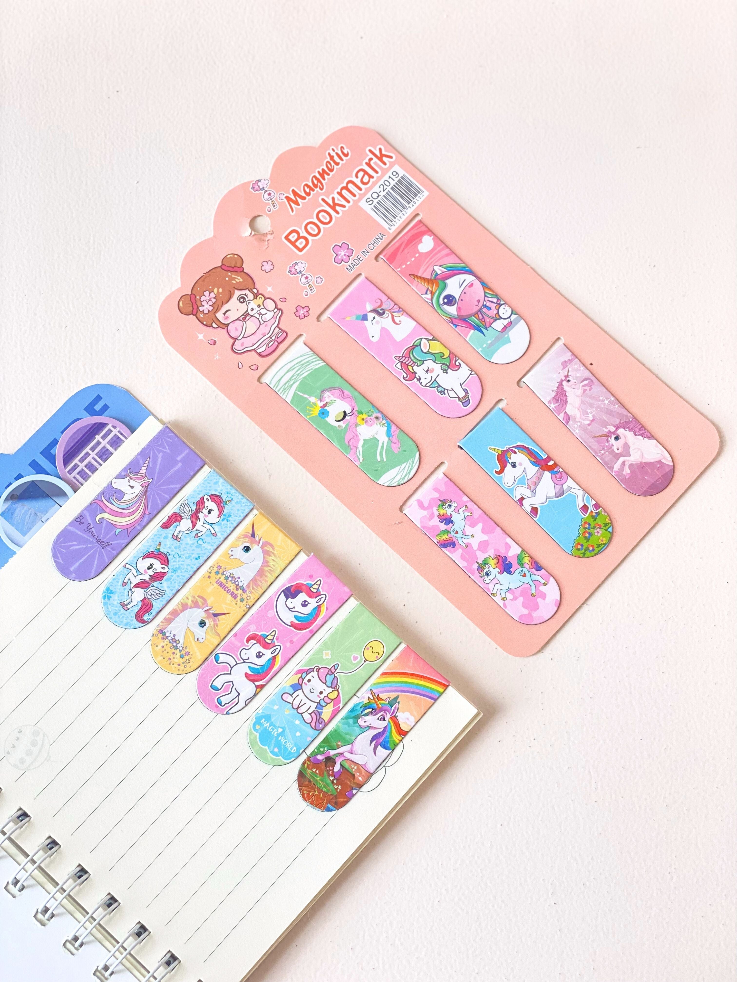 Magnetic Unicorn Bookmarks – Set of 6 | Cute Cartoon Bookmark Clips for Kids & Stationery Lovers