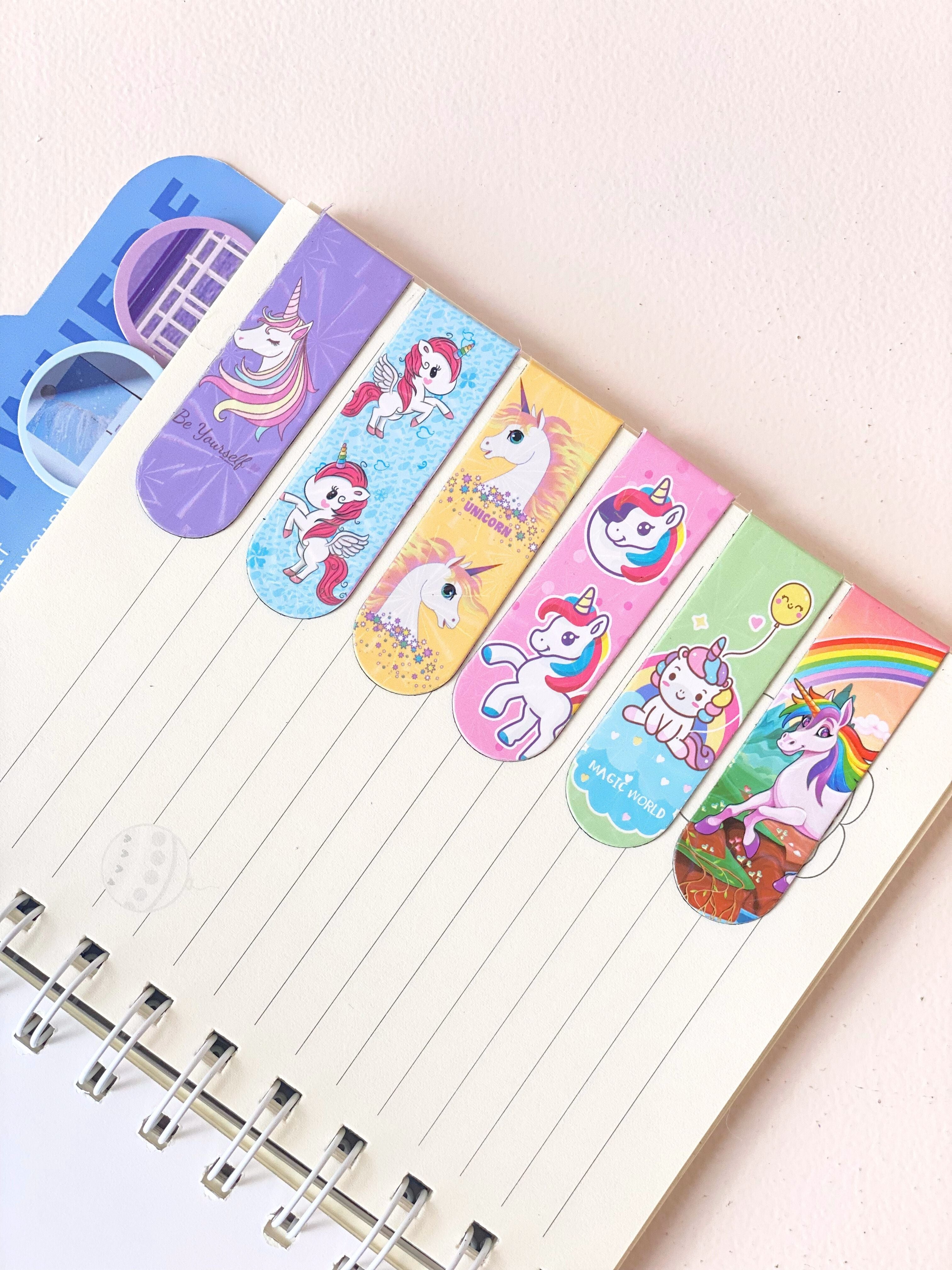 Magnetic Unicorn Bookmarks – Set of 6 | Cute Cartoon Bookmark Clips for Kids & Stationery Lovers