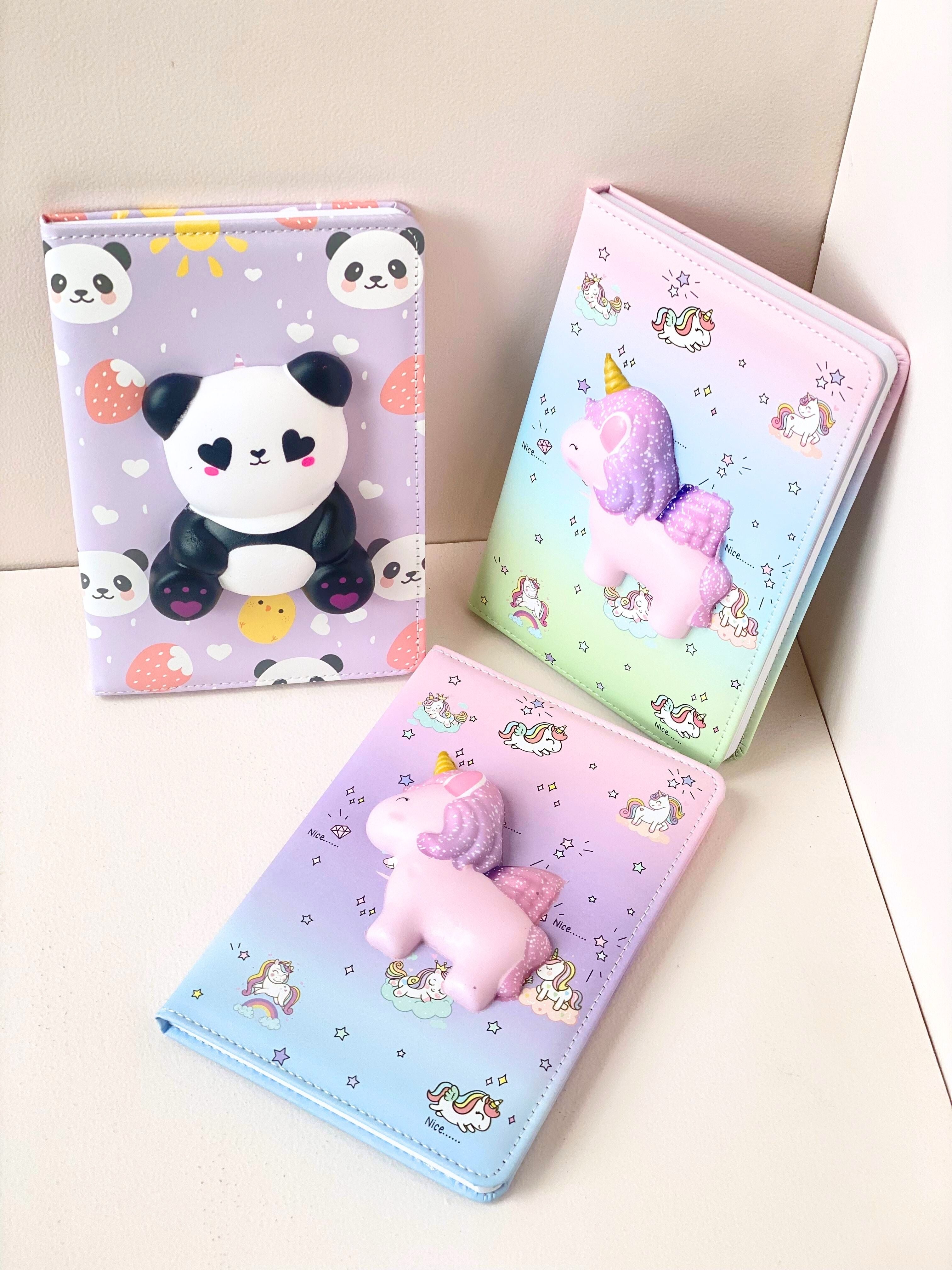 3D Squishy Cover Notebooks – Panda & Unicorn Plush Journals for Kids