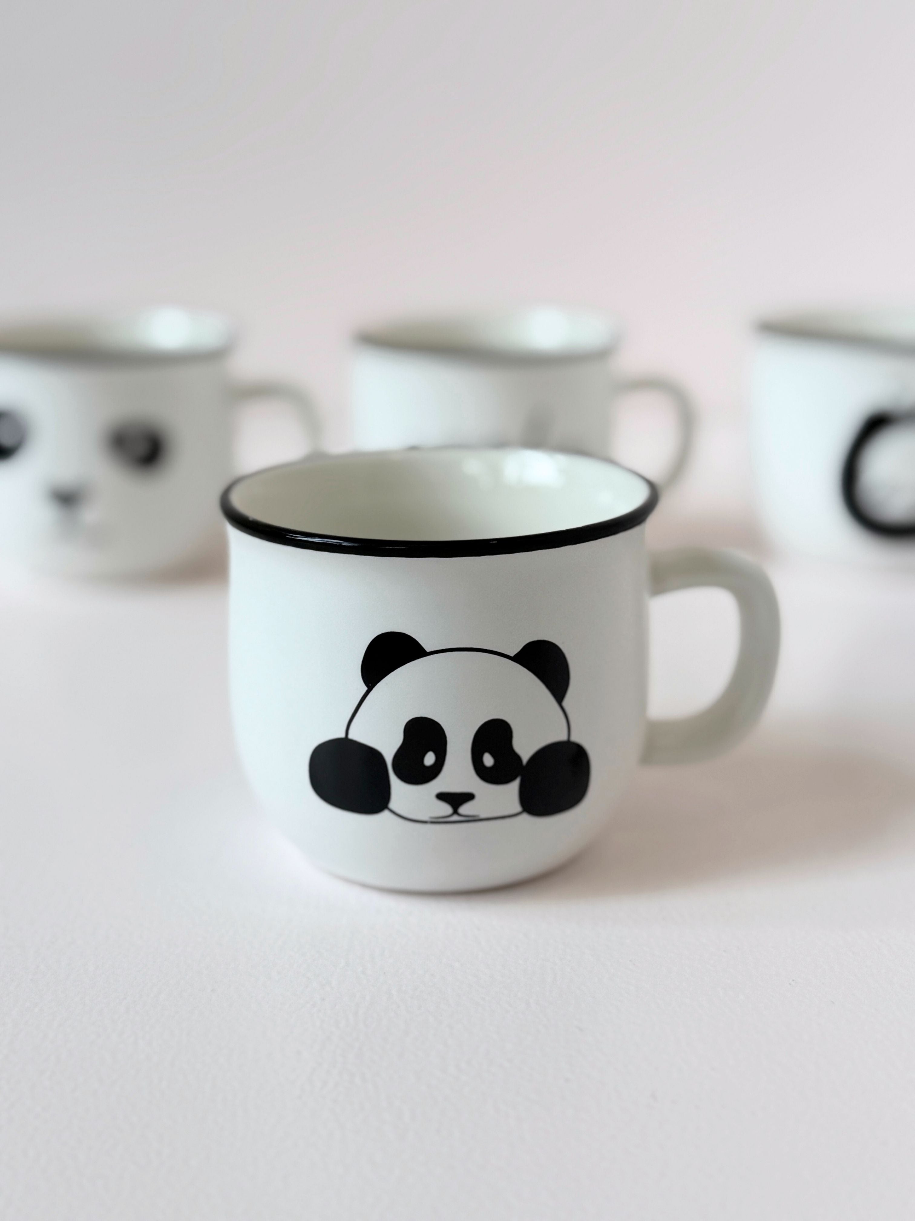 Peek-a-Boo Panda Ceramic Mug – Cute Black & White Coffee Cup