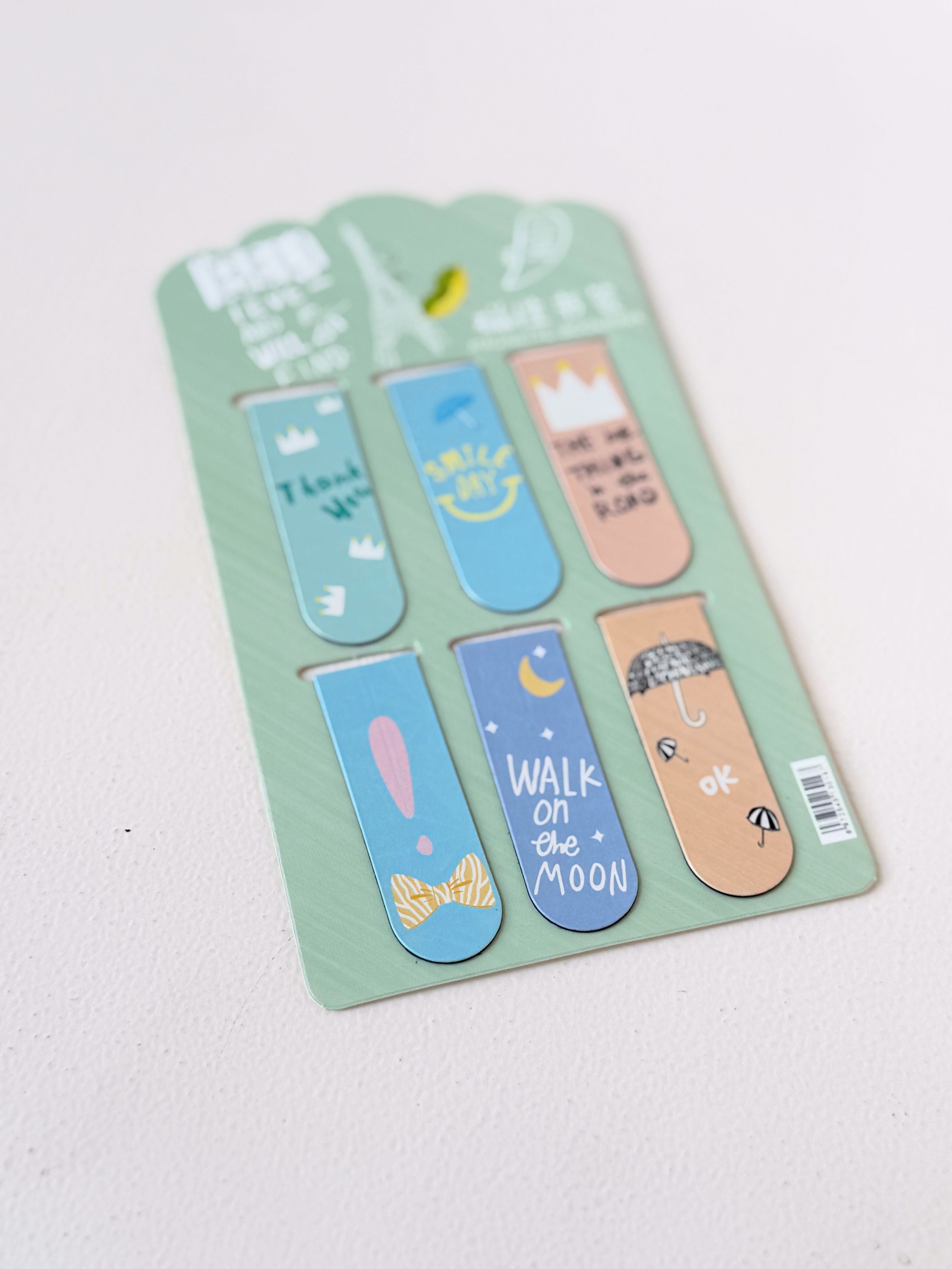 Cute Magnetic Bookmarks – Set of 6 | Page Clips for Books