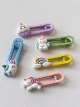 Load image into Gallery viewer, Magical Unicorn Hair Clip Set – 5-Piece Pastel Collection

