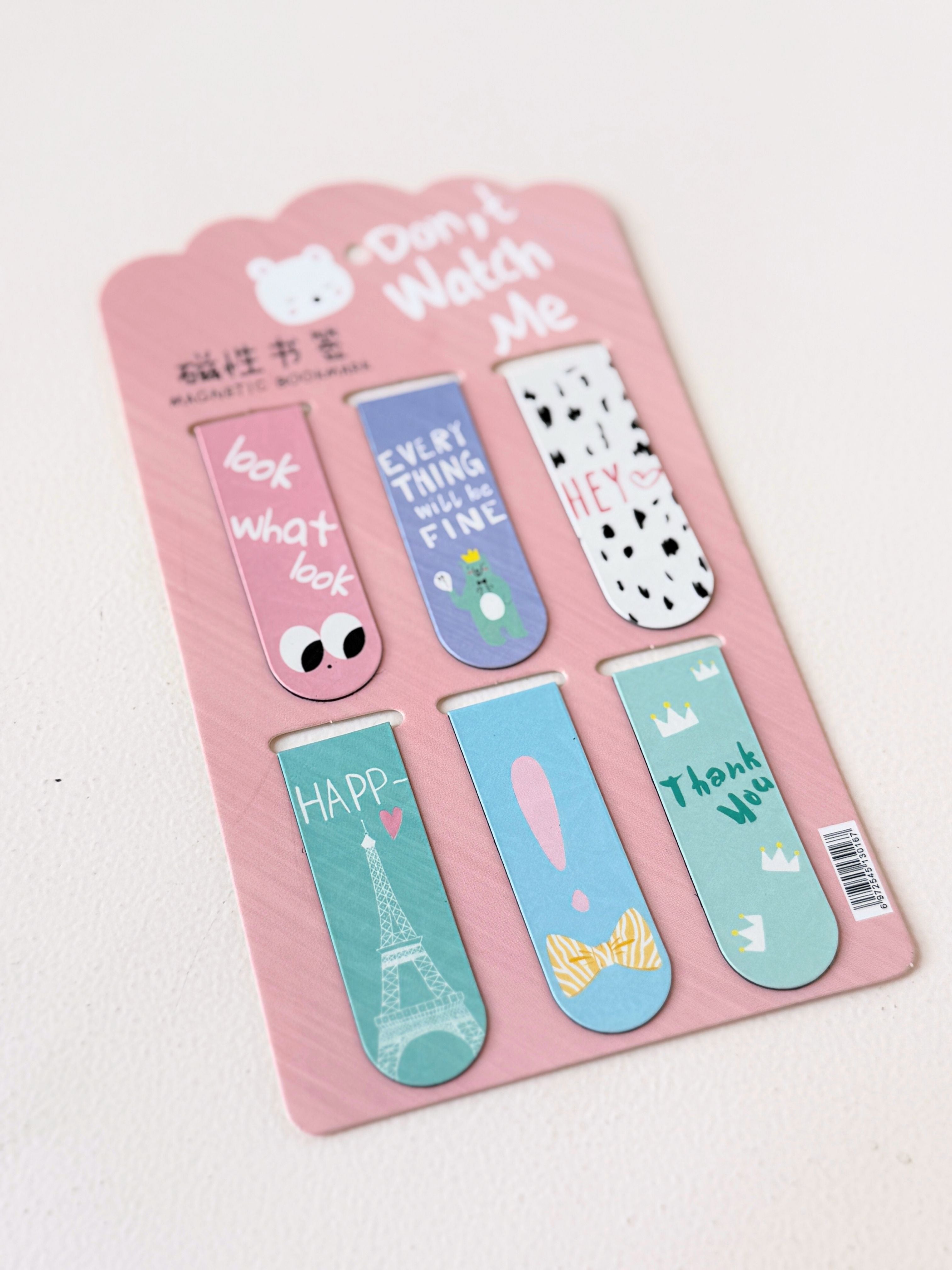 Cute Magnetic Bookmarks – Set of 6 | Page Clips for Books