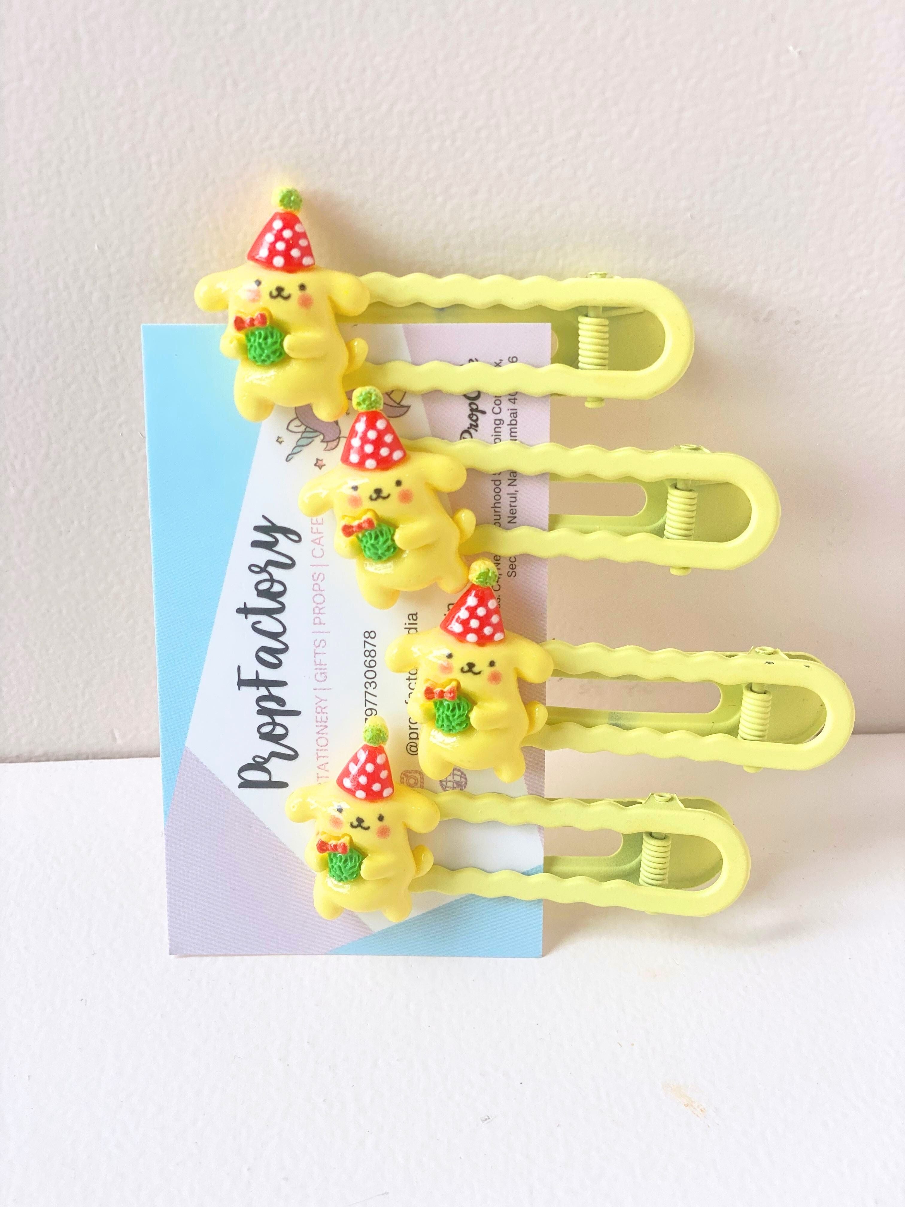 Party Hat Character Hair Clips – Set of 4 | Cute Cartoon Hair Accessories for Kids