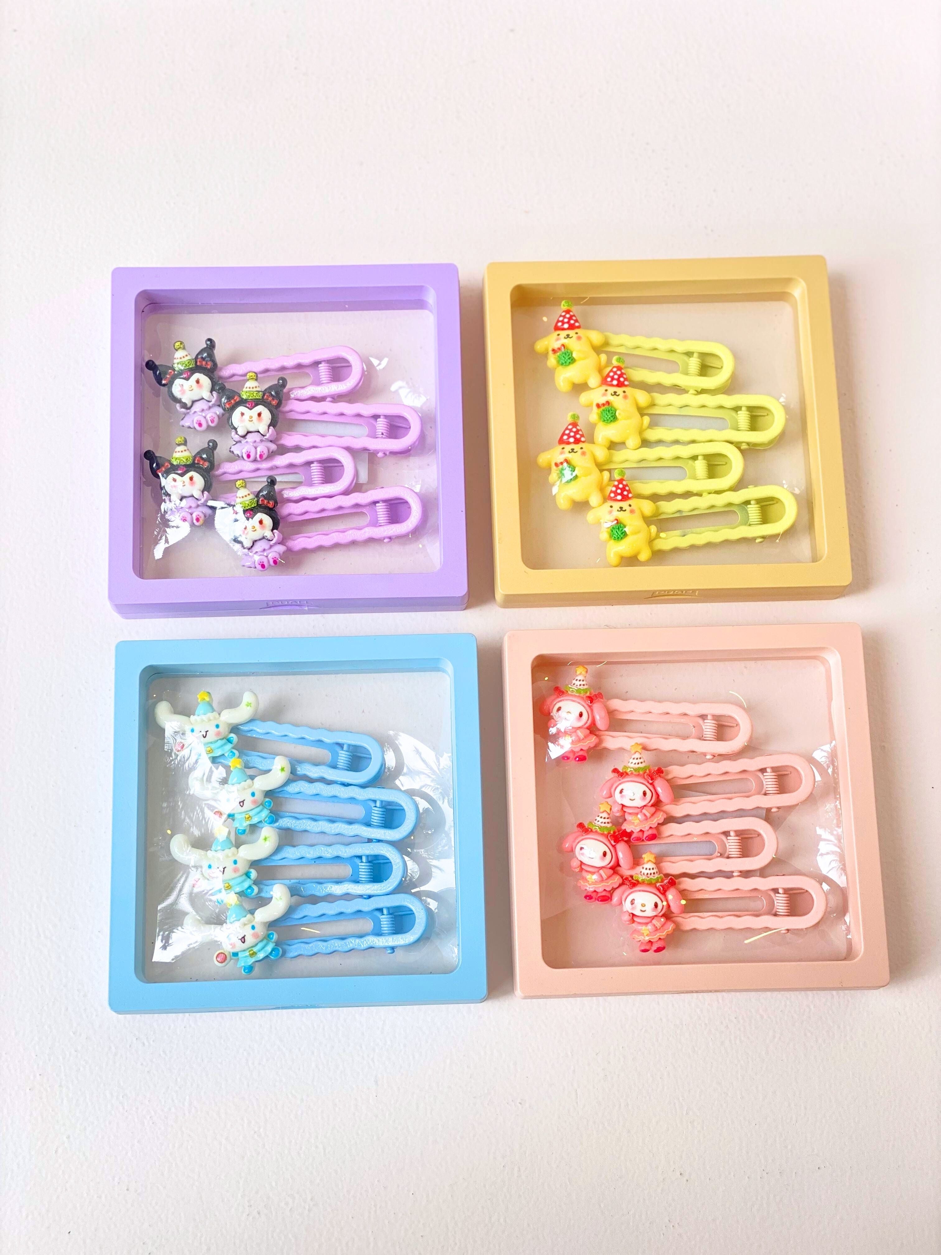Party Hat Character Hair Clips – Set of 4 | Cute Cartoon Hair Accessories for Kids
