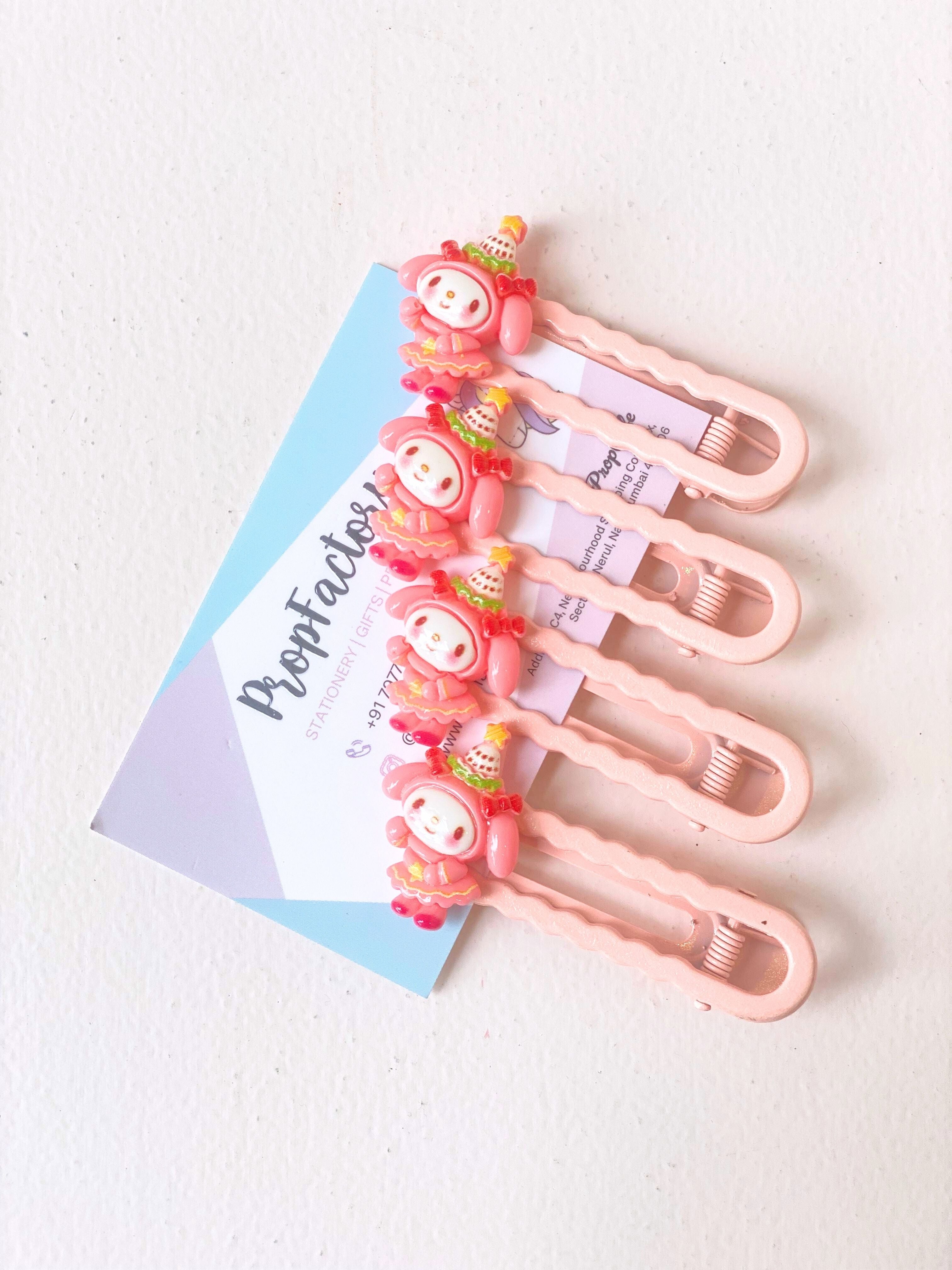 Party Hat Character Hair Clips – Set of 4 | Cute Cartoon Hair Accessories for Kids