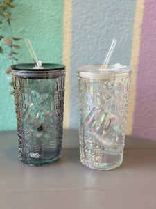 Trendy Love Glass Sipper with Staw