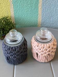 Macrame Set Of 2 Jars