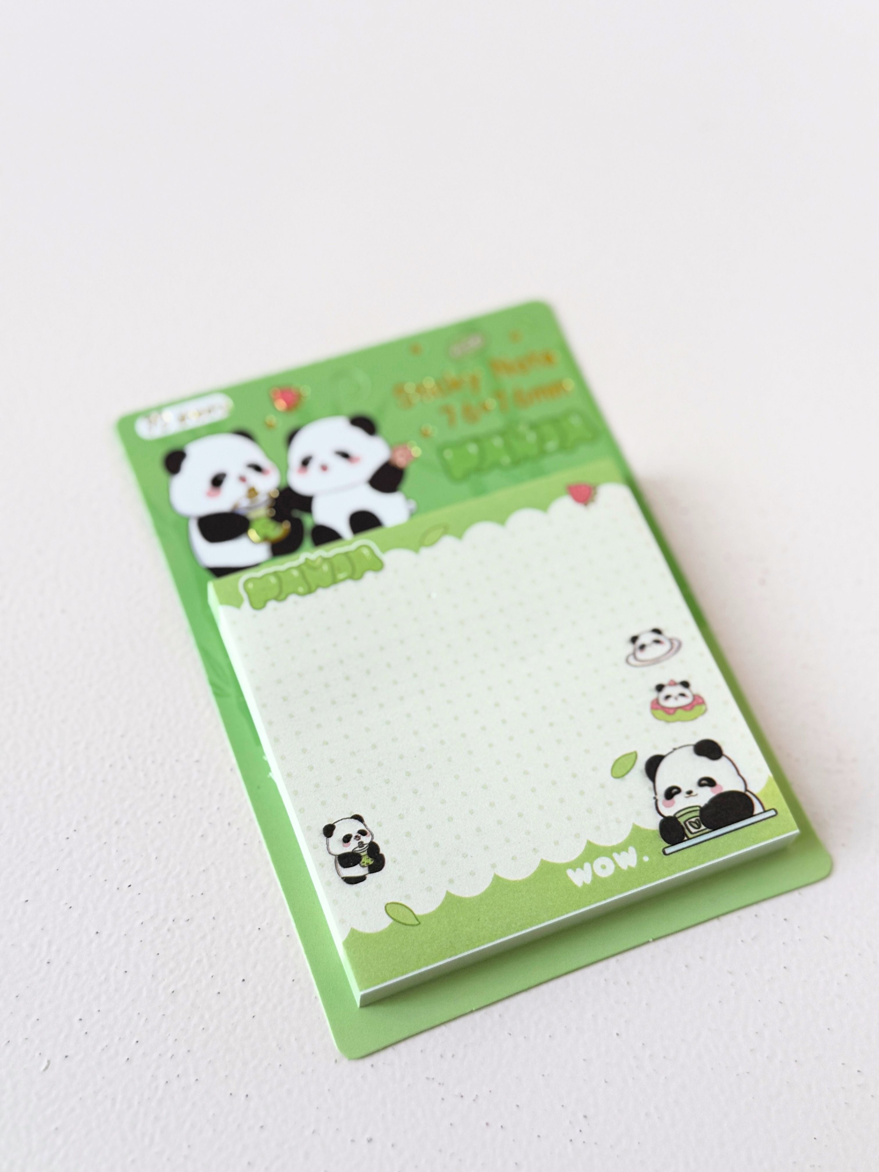 Cute Panda Sticky Note Pad with Pen – 76x76mm | Fun Animal Memo Notes for School, Office & Gifting