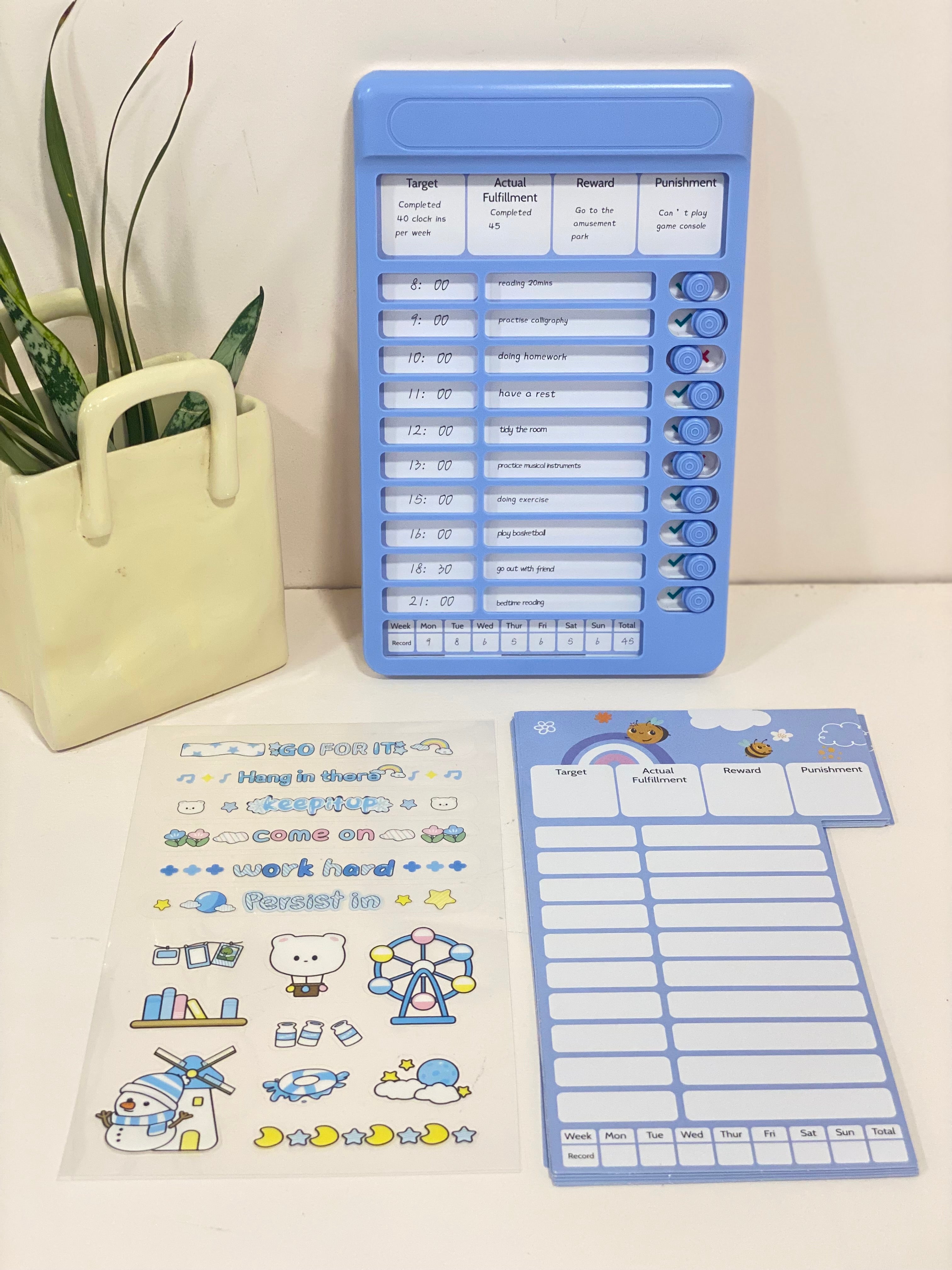 Cute Weekly Habit Tracker with Stickers –