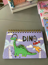 Load image into Gallery viewer, Dino &amp; Unicorn Spiral Diary Planner
