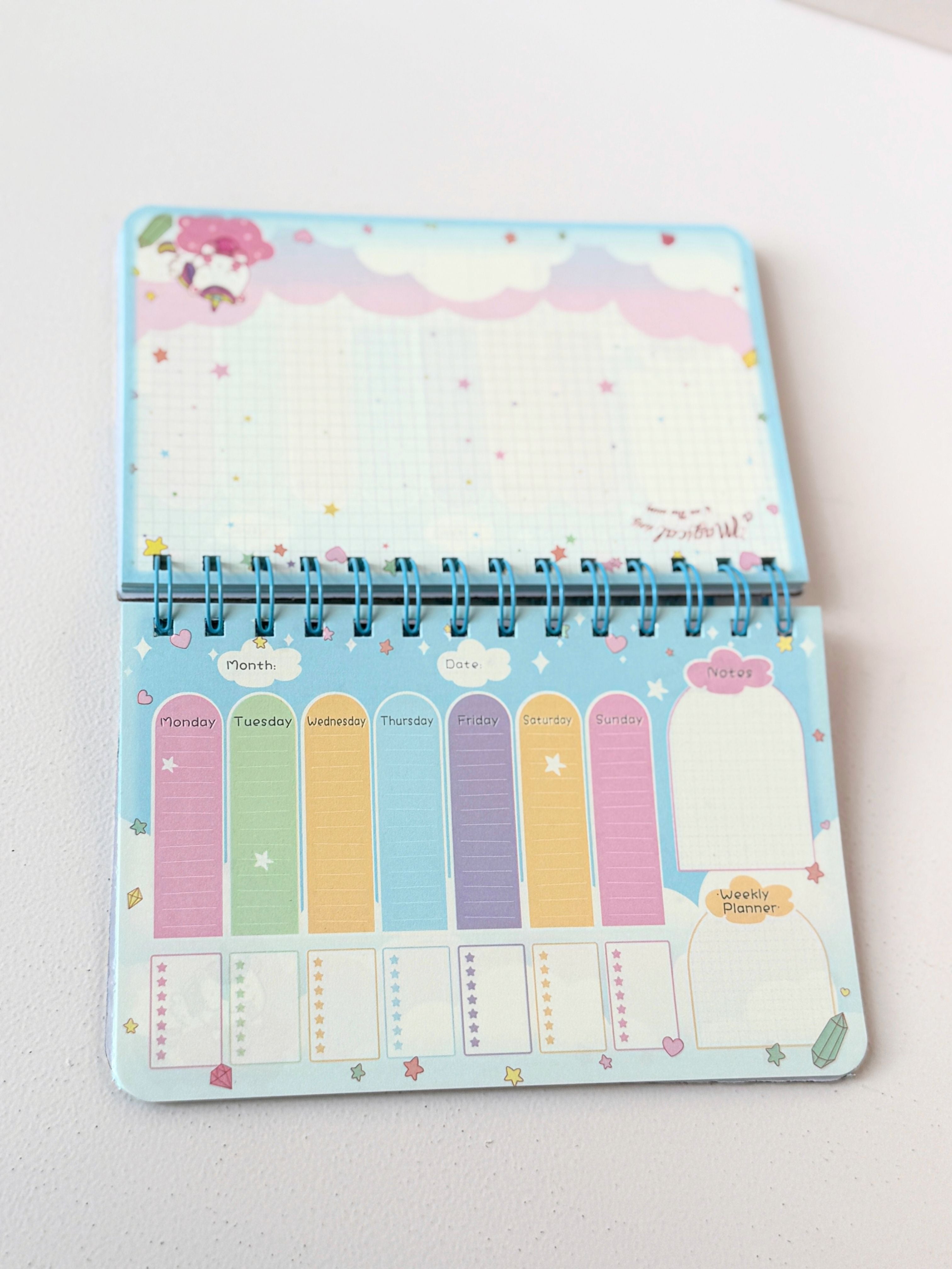 Magical Unicorn Weekly Planner – Spiral Bound Desk Organizer