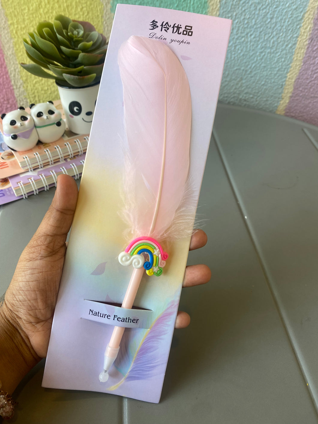 Rainbow Feather Pen