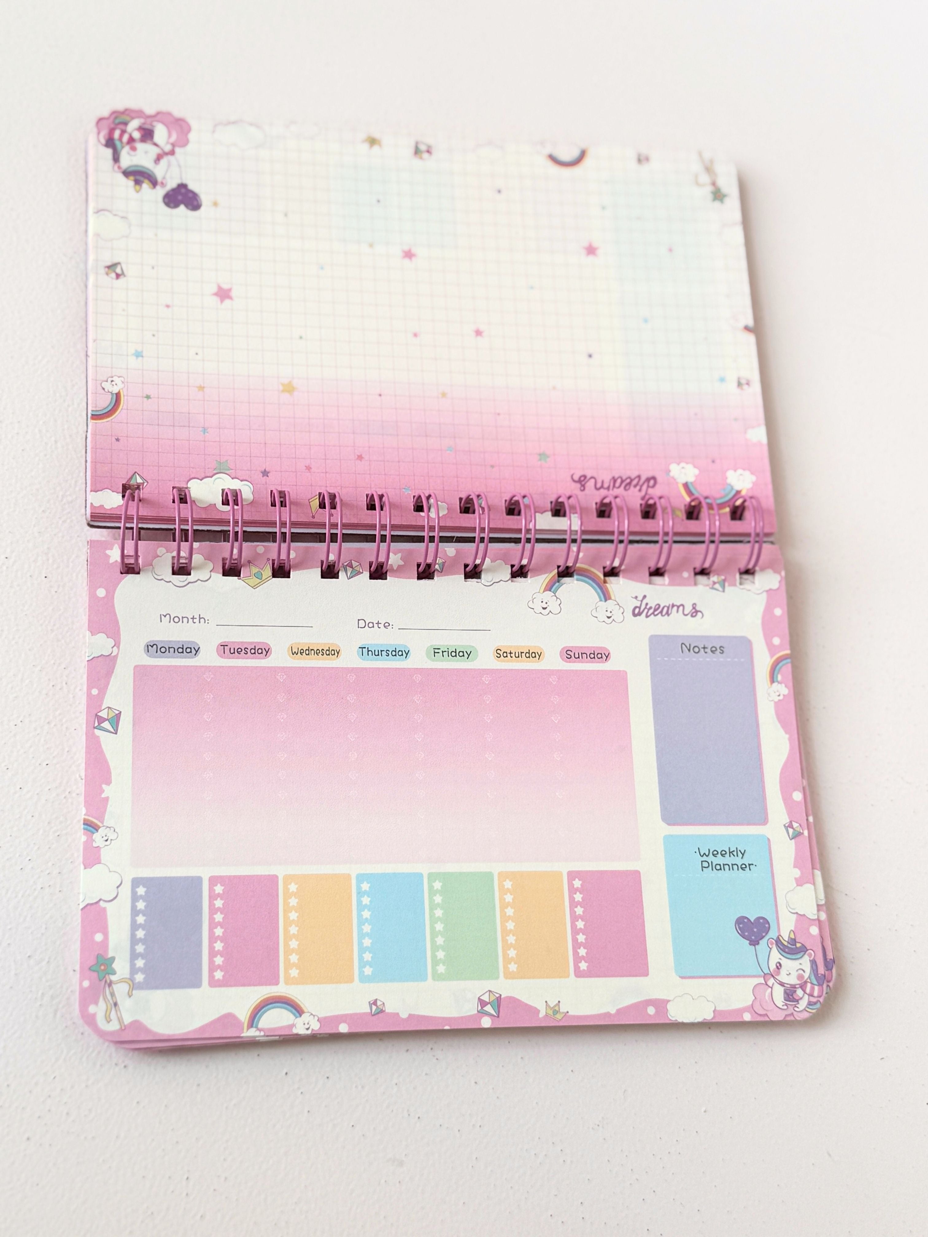 Magical Unicorn Weekly Planner – Spiral Bound Desk Organizer
