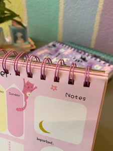 Cat Weekly Planner - Black Colour