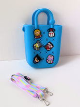 Load image into Gallery viewer, Fun &amp; Vibrant Mini Silicone Handbag with Charms &amp; Sling
