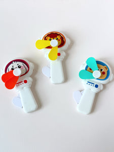 Cute Animal Astronaut Handheld Fan – Manual Cooling Toy for Kids