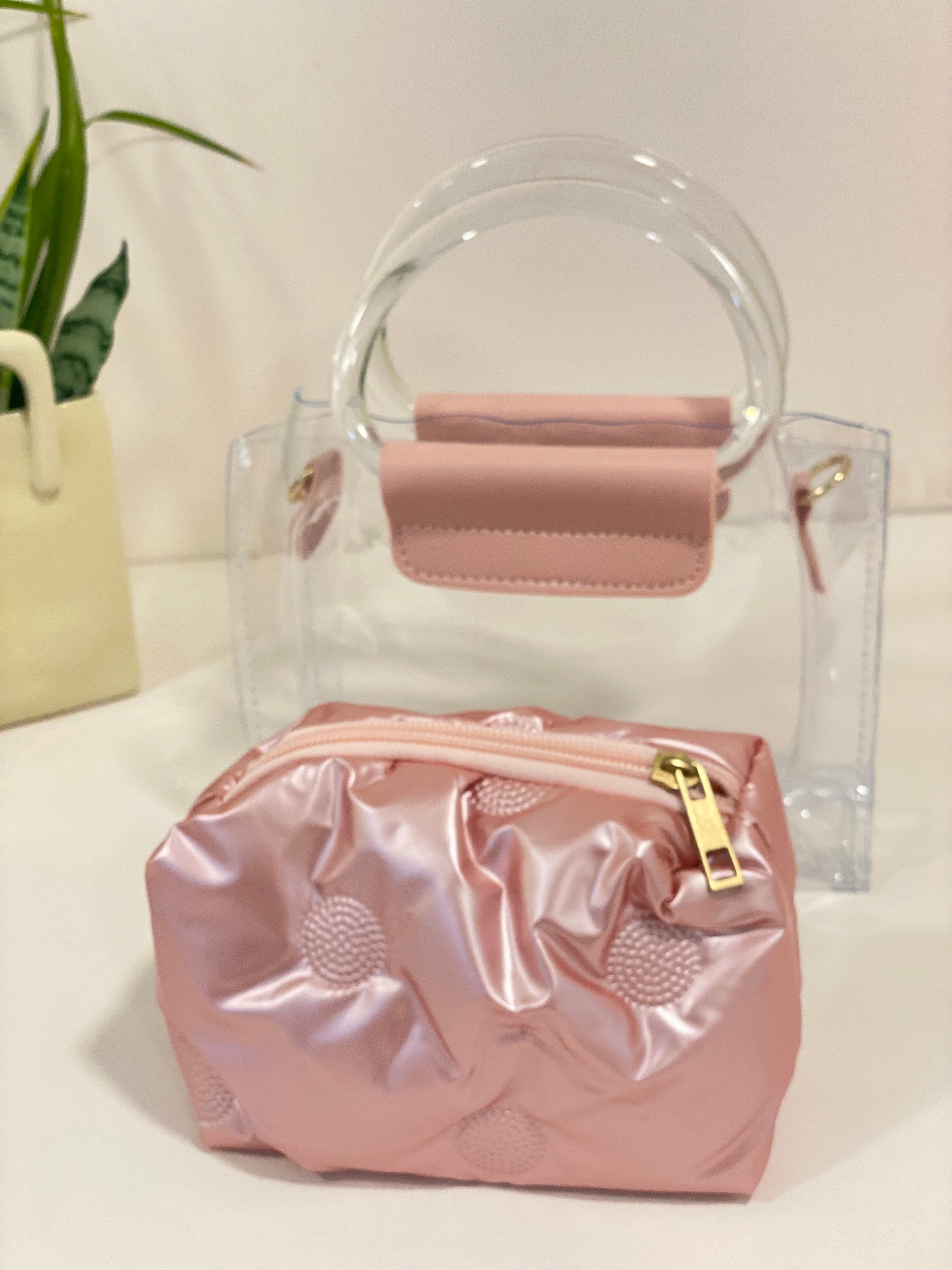 Mini Transparent Handbag with Inner Pouch & Sling