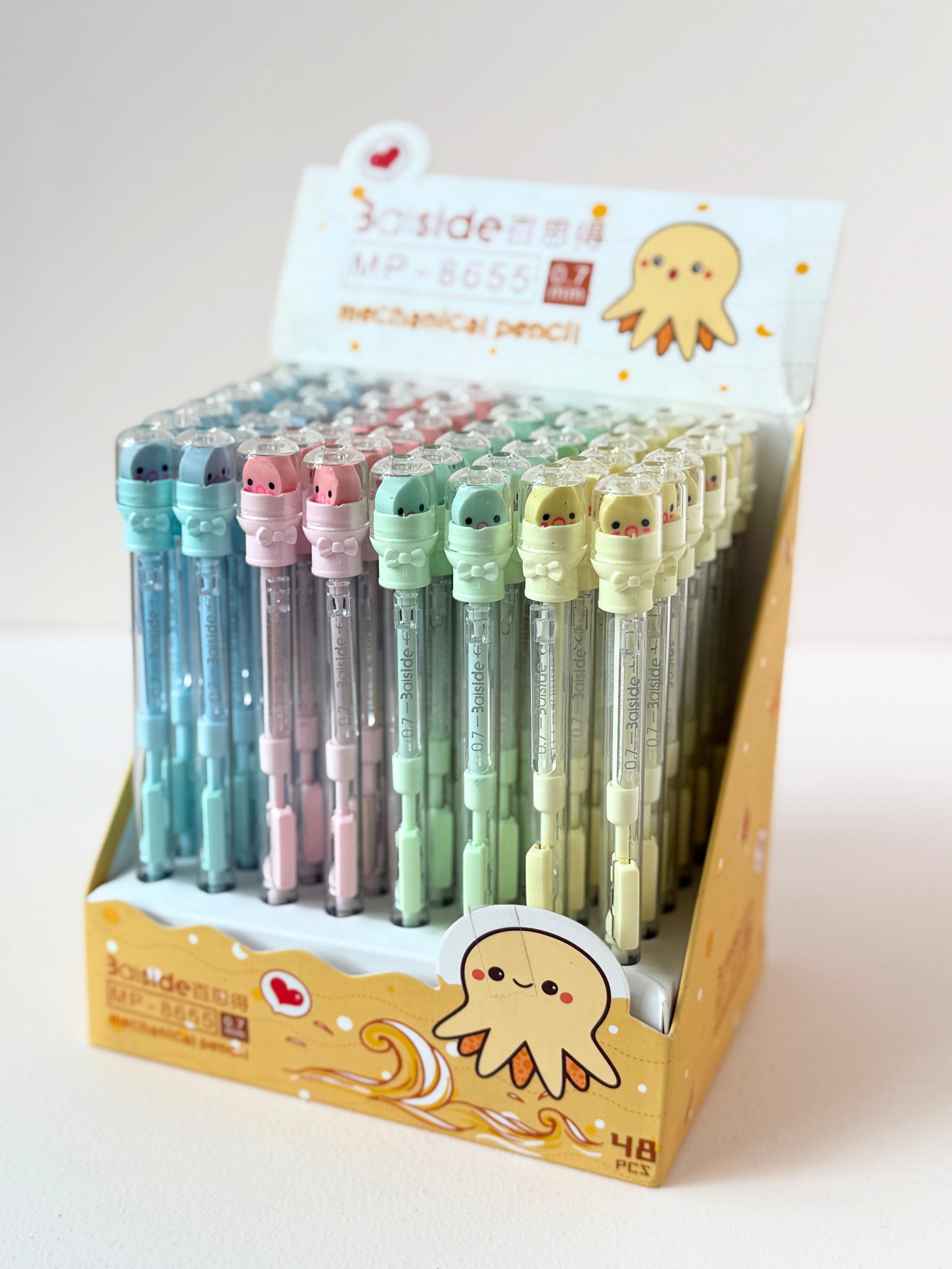 Pastel Mechanical Pencil – Kawaii Eraser Topper (0.7mm)