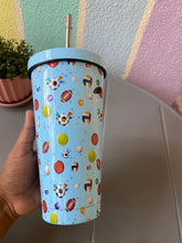 Load image into Gallery viewer, Cute Unicorn Dino &amp; Football Design Sipper With Staw
