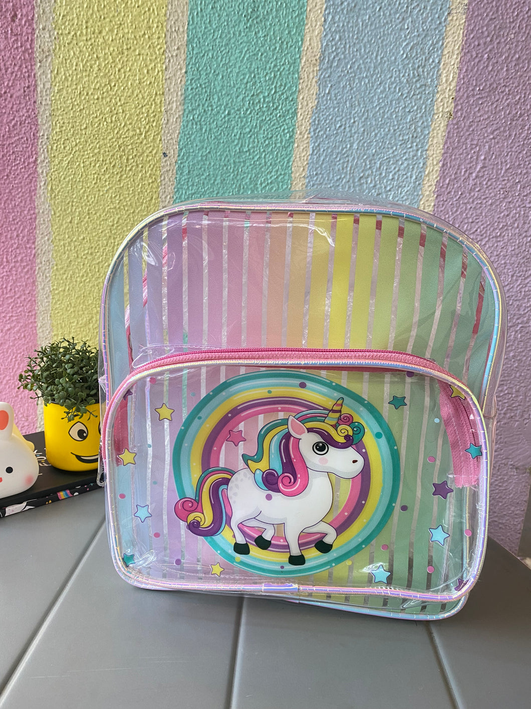 Transparent Rainbow Colour Unicorn Bagpack