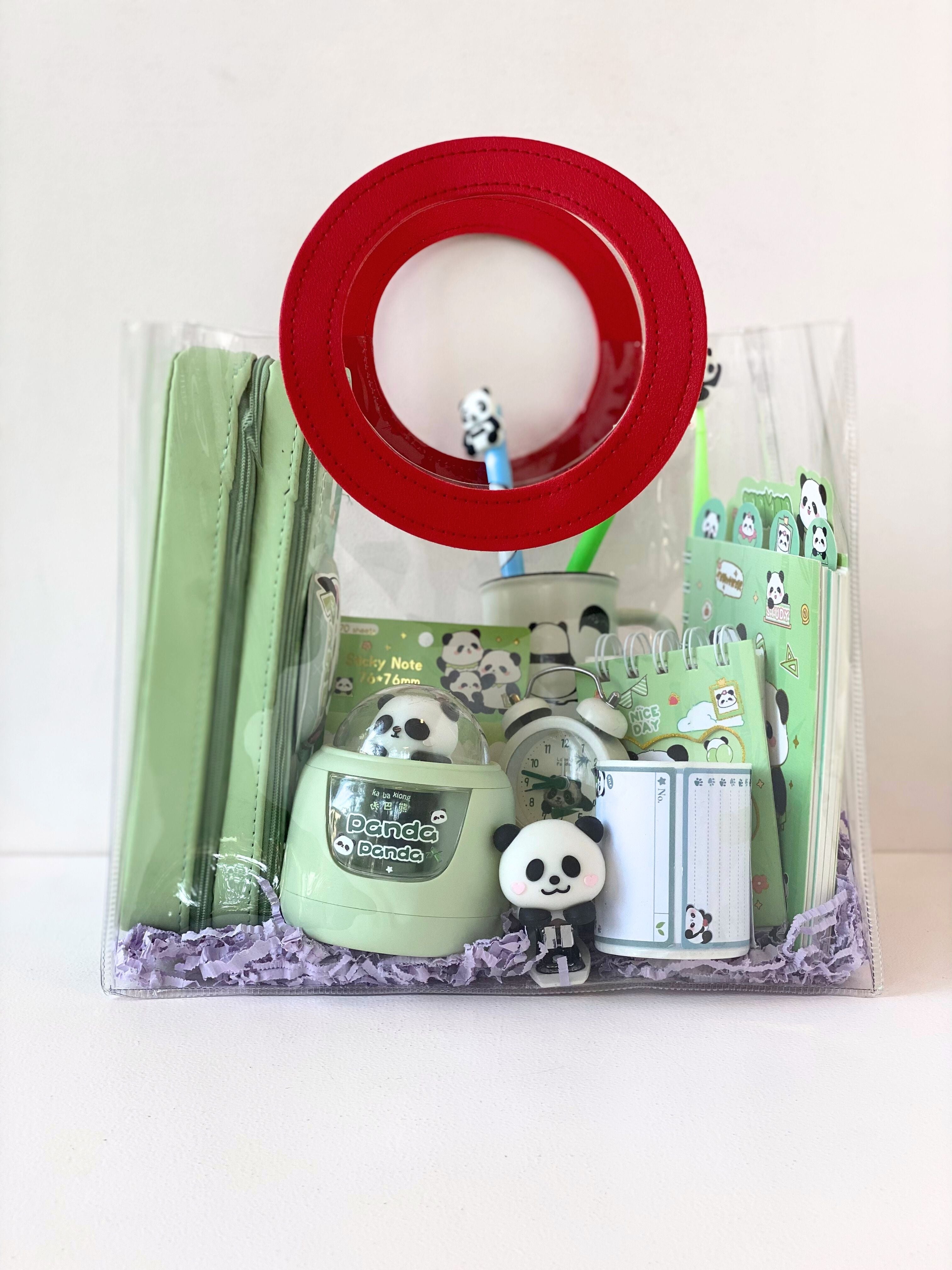 Transparent Gift Bag with Colorful Handles - Modern & Chic