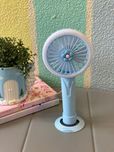 Load image into Gallery viewer, Floral Hand Fan with Stand

