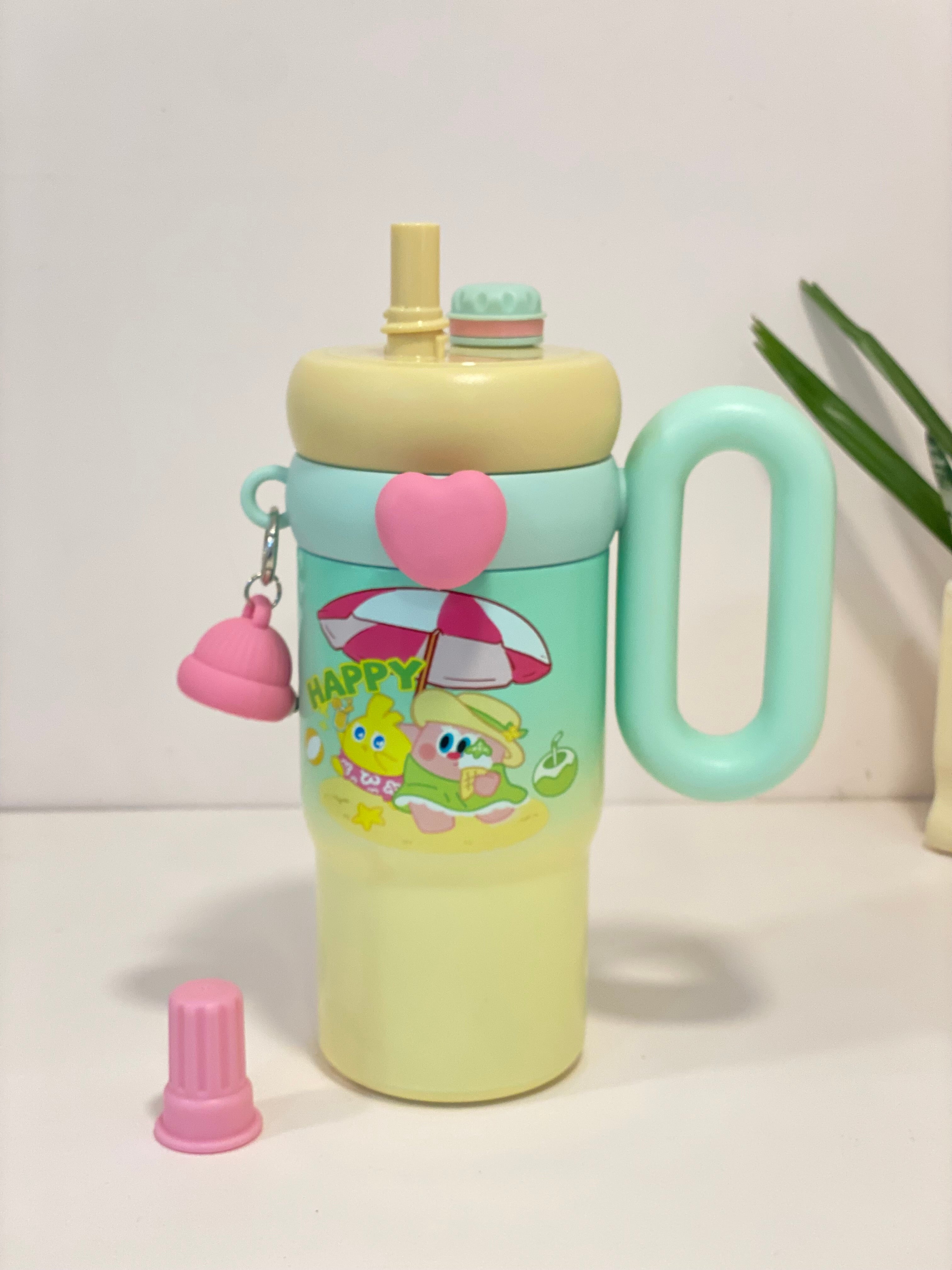 Rainbow Pastel Matte Insulated Tumbler Flask with Straw -With A winter Cap Keycharm